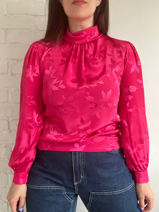 Vintage Hot Pink Blouse - S
