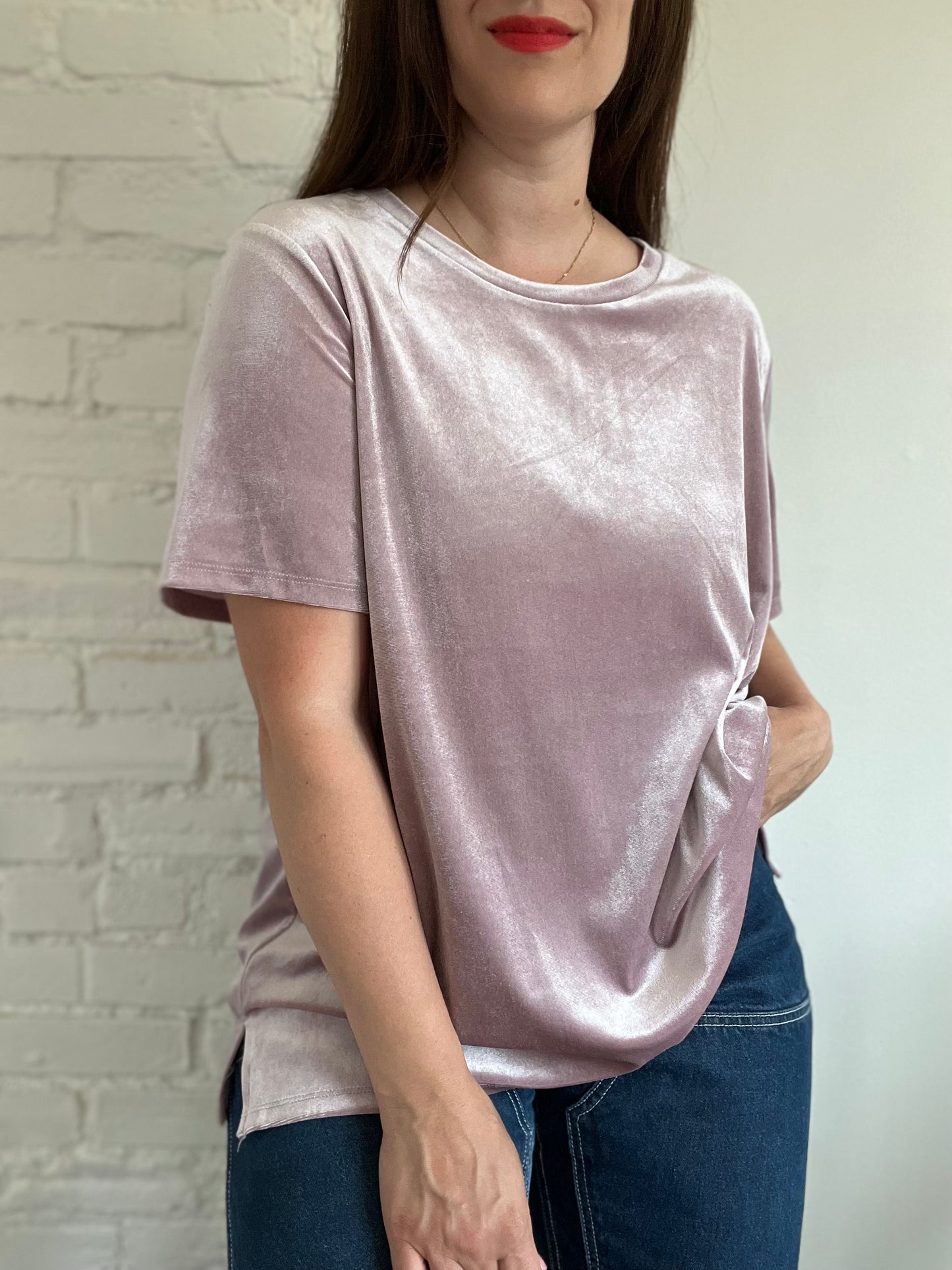 Pink Velvet Tee - XL