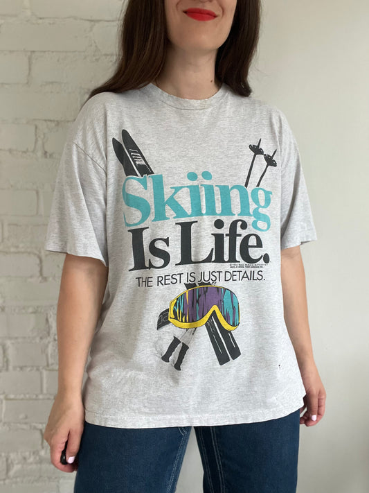 Skiing is Life Retro T-Shirt - XL