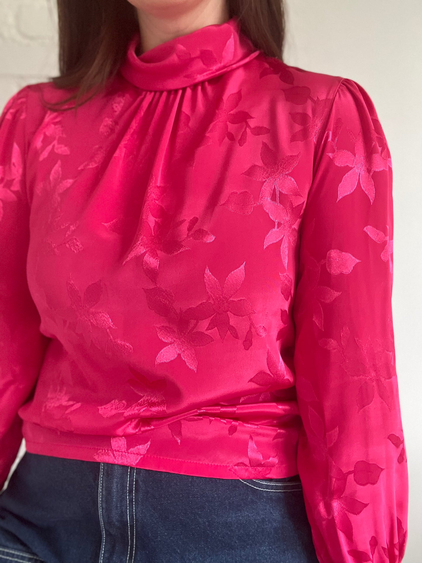 Vintage Hot Pink Blouse - S