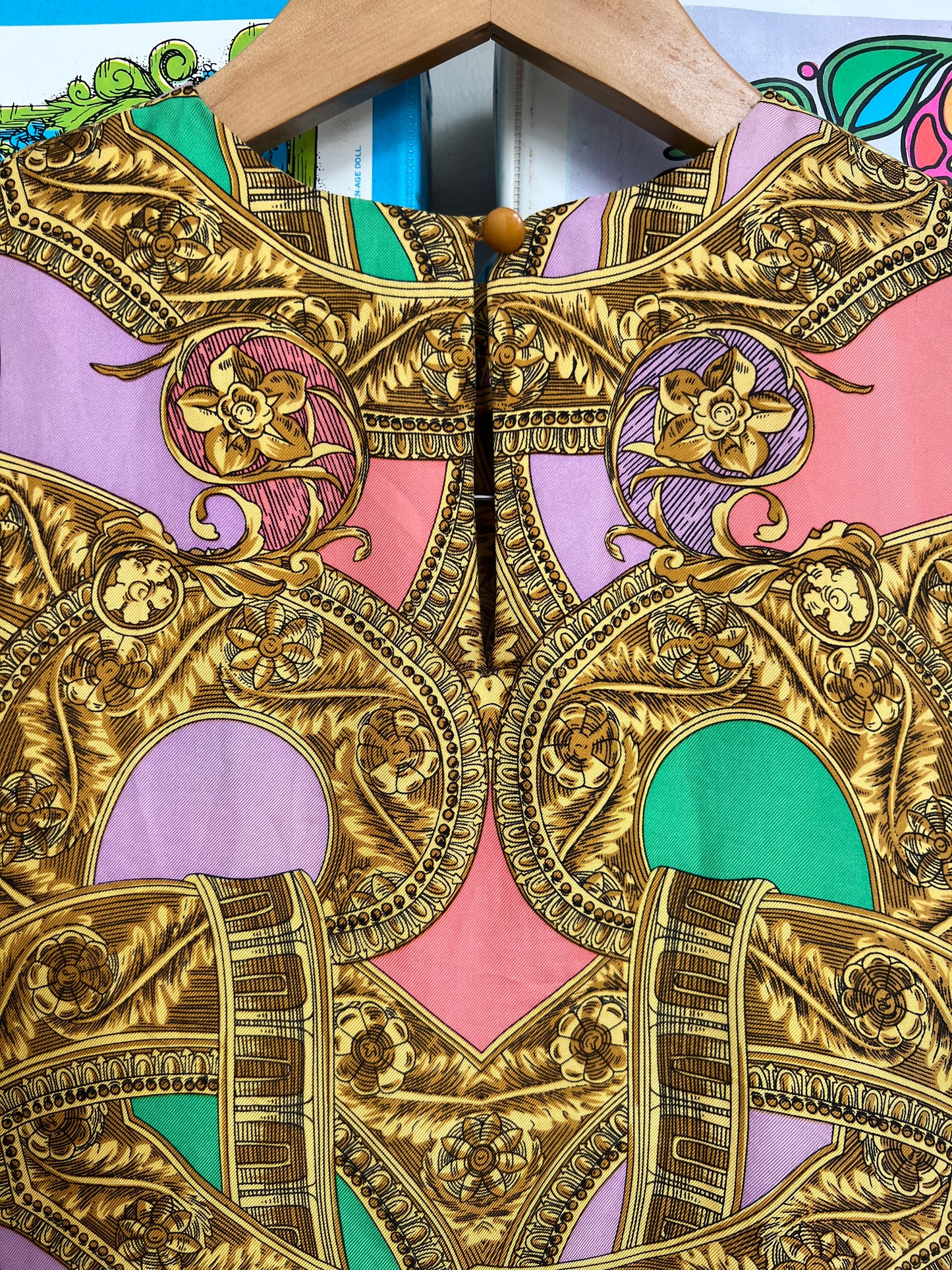 Vintage Regal Gold Satin Top - XS