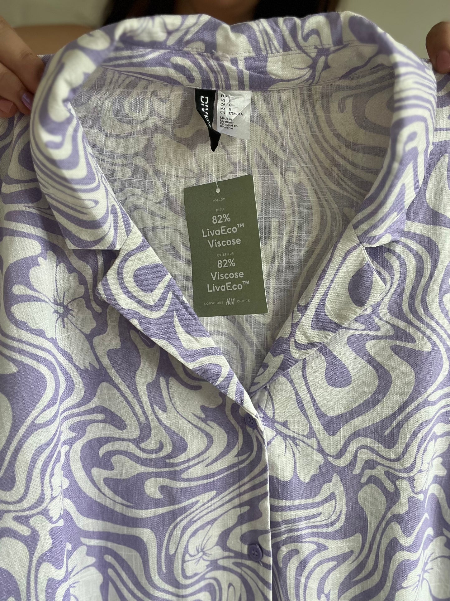 Purple Swirl Button Up Top - L