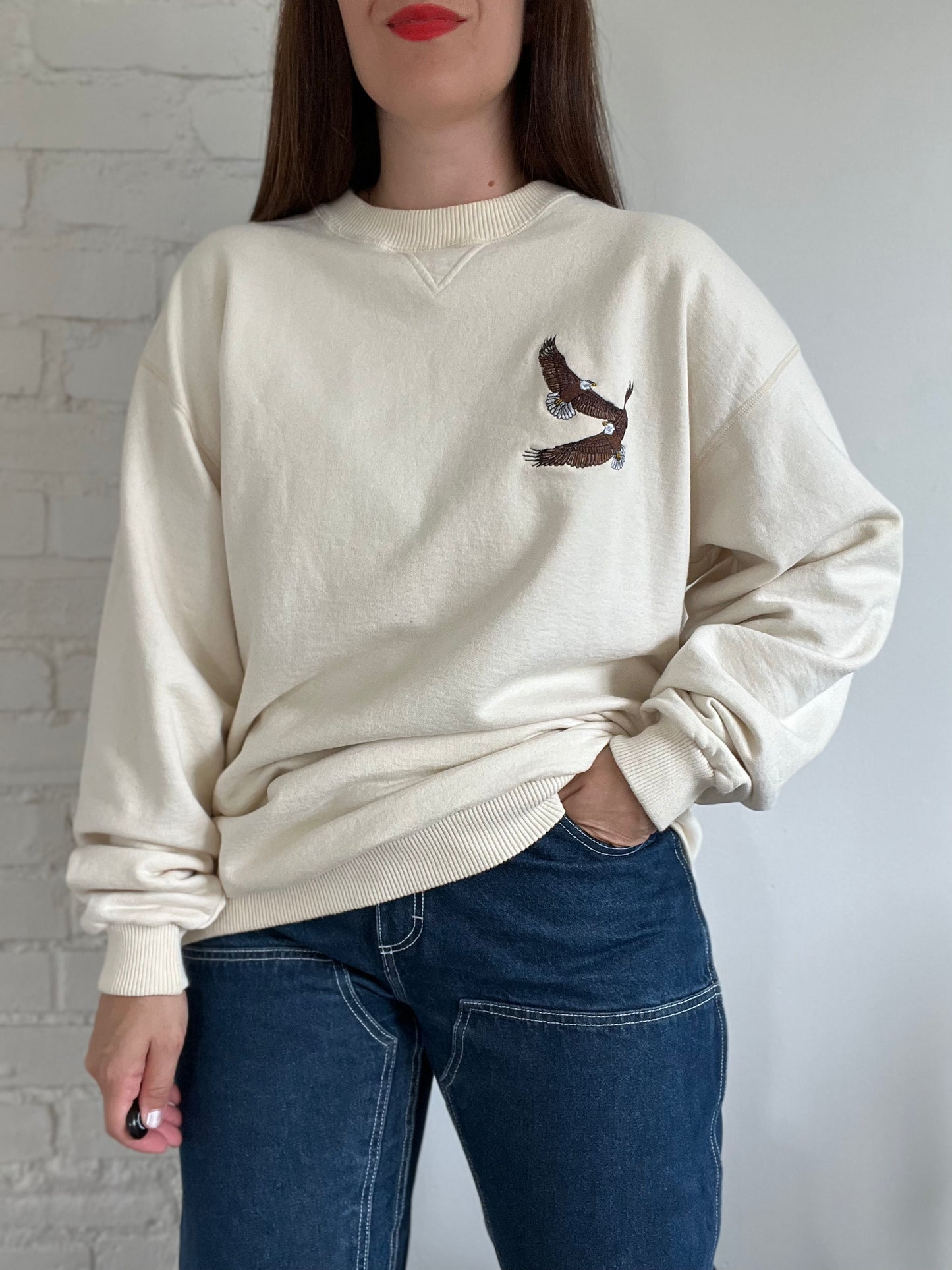 Vintage Eagle Embroidered Sweater - L/XL