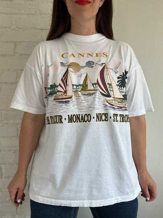 Cannes Southern France Sailing T-Shirt - XL/XXL