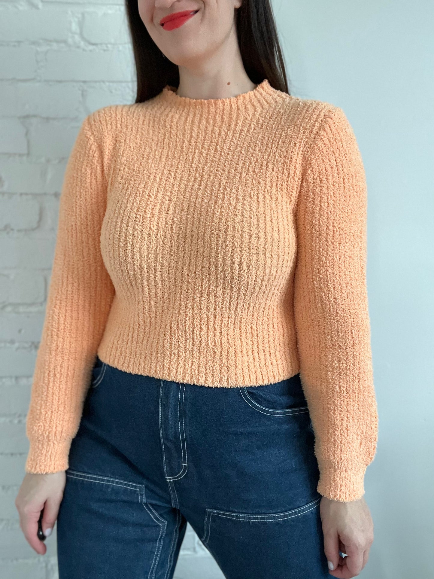Peach Chenille Soft Sweater - L