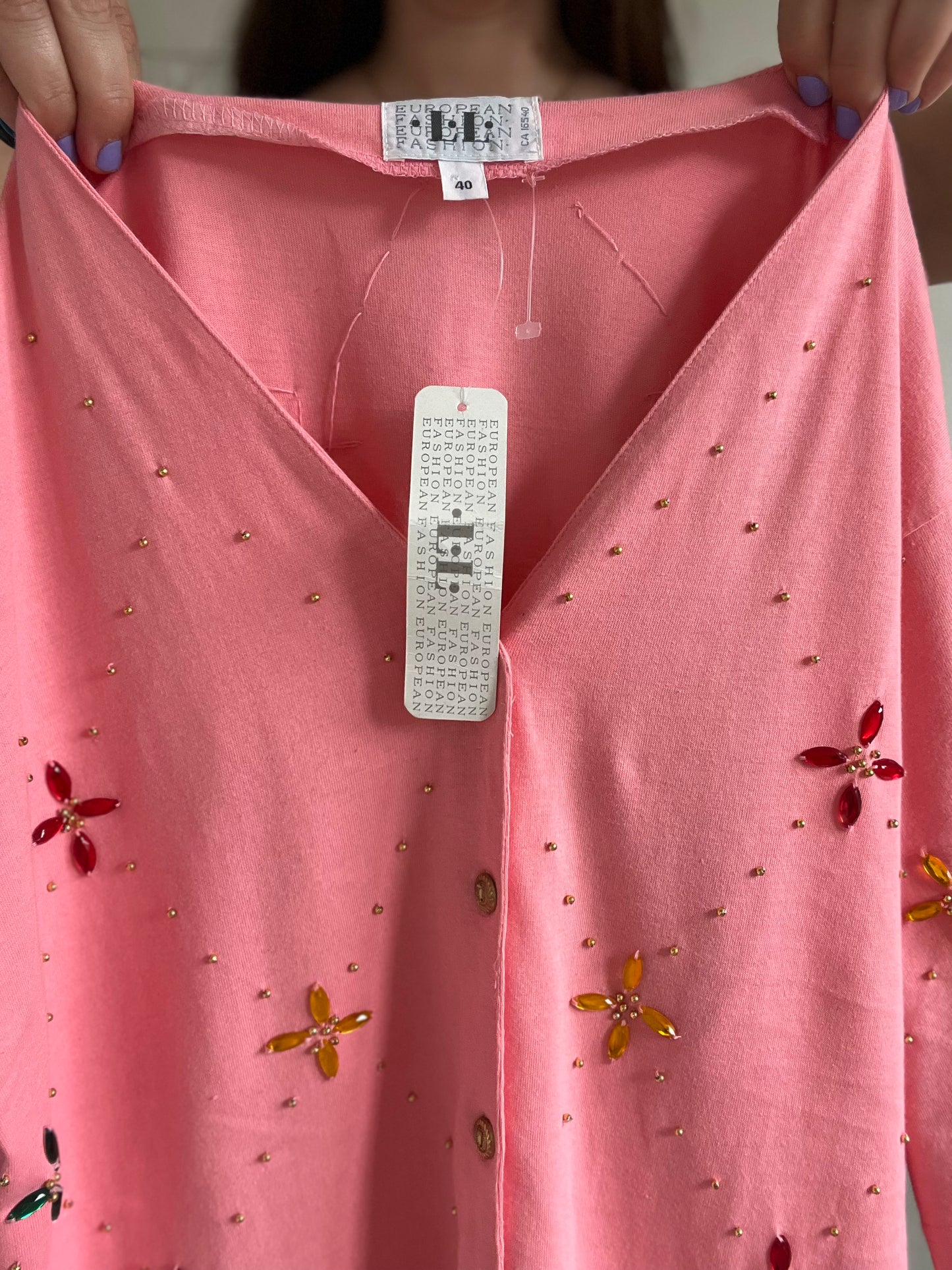 Vintage Bubblegum Gemstone Top - M