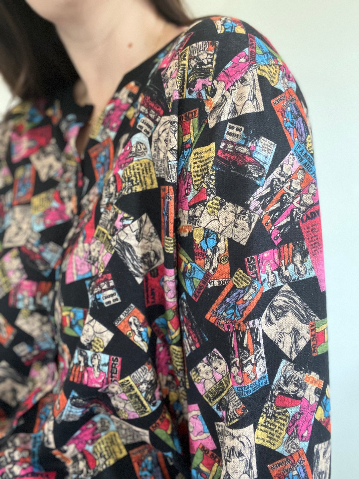 Pop Art Comic Pullover Sweater - XL