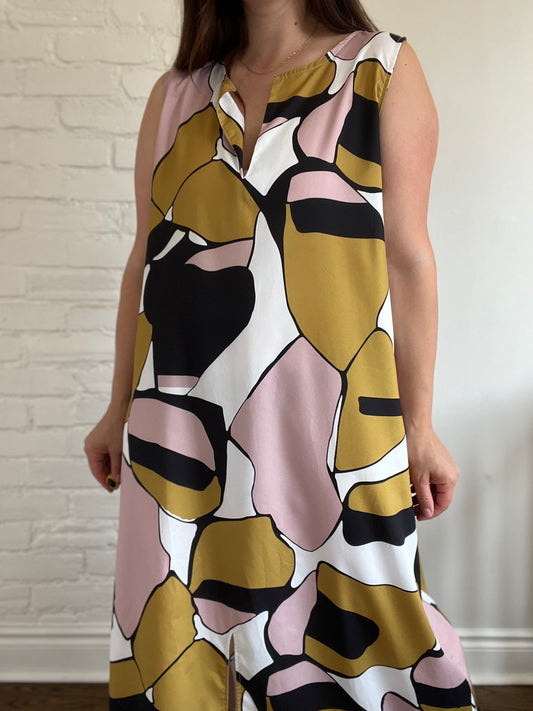 Abstract Summer Dress - 2XL