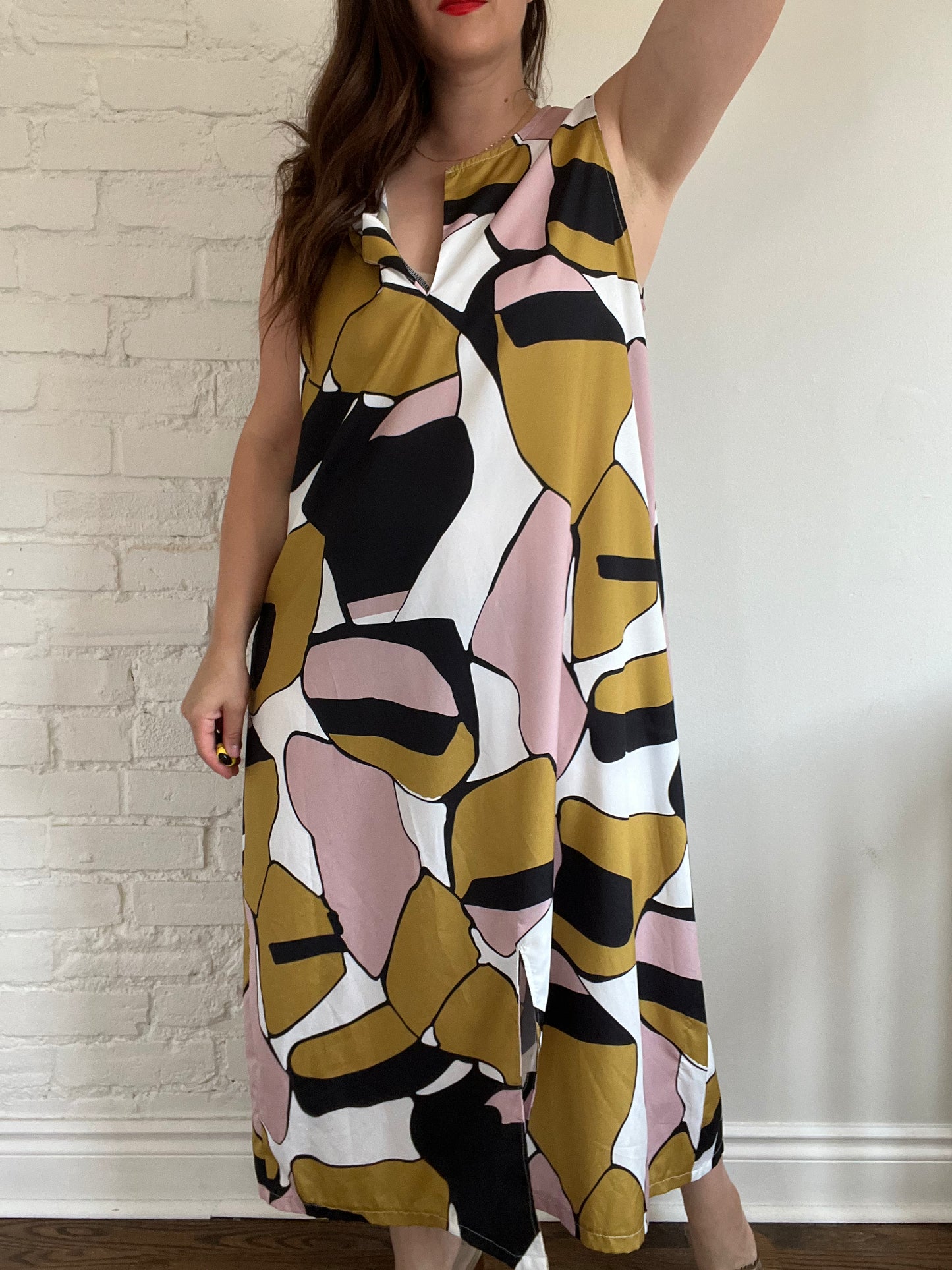 Abstract Summer Dress - 2XL