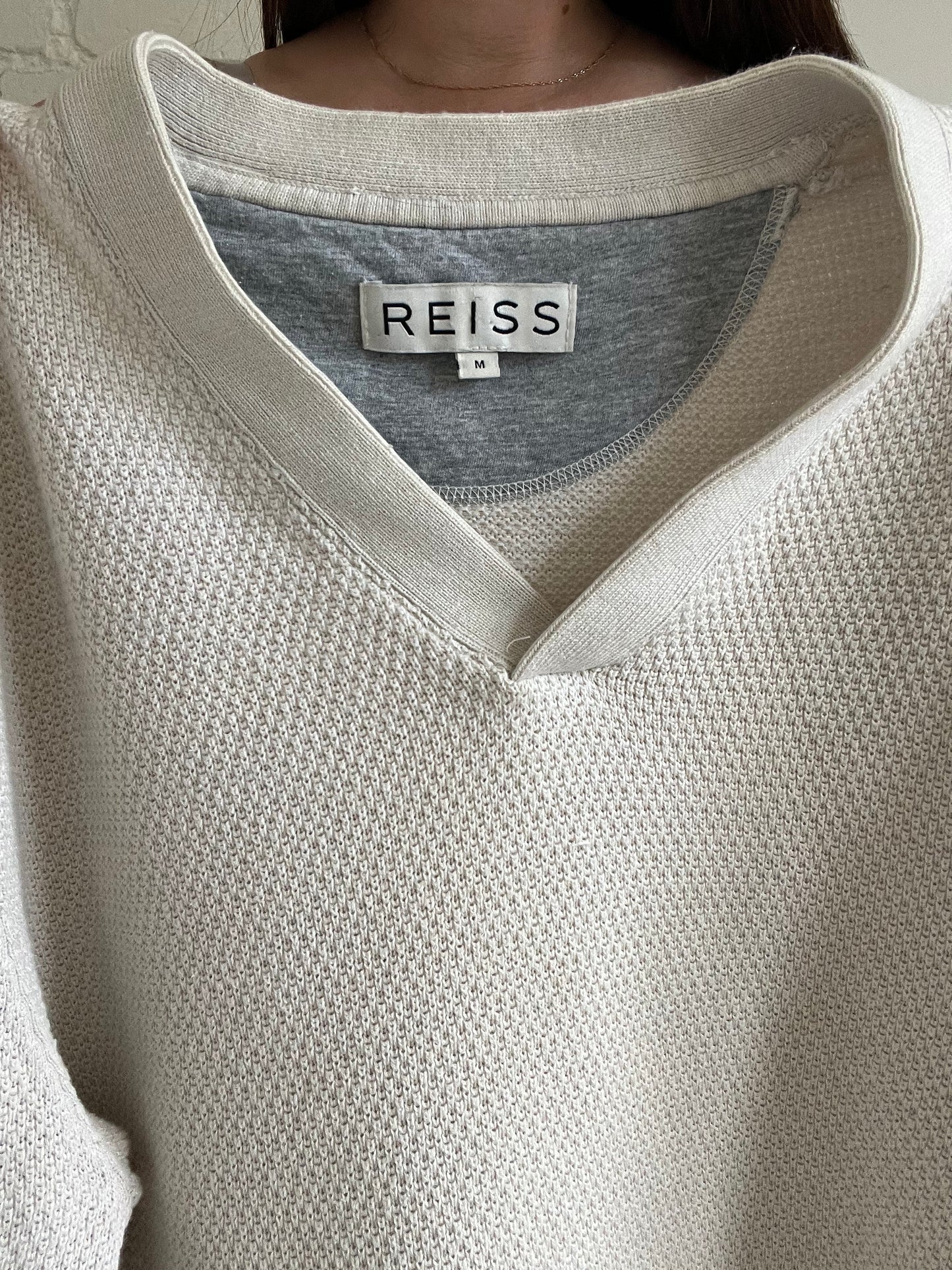 Reiss Waffle Long Sleeve - Mens M