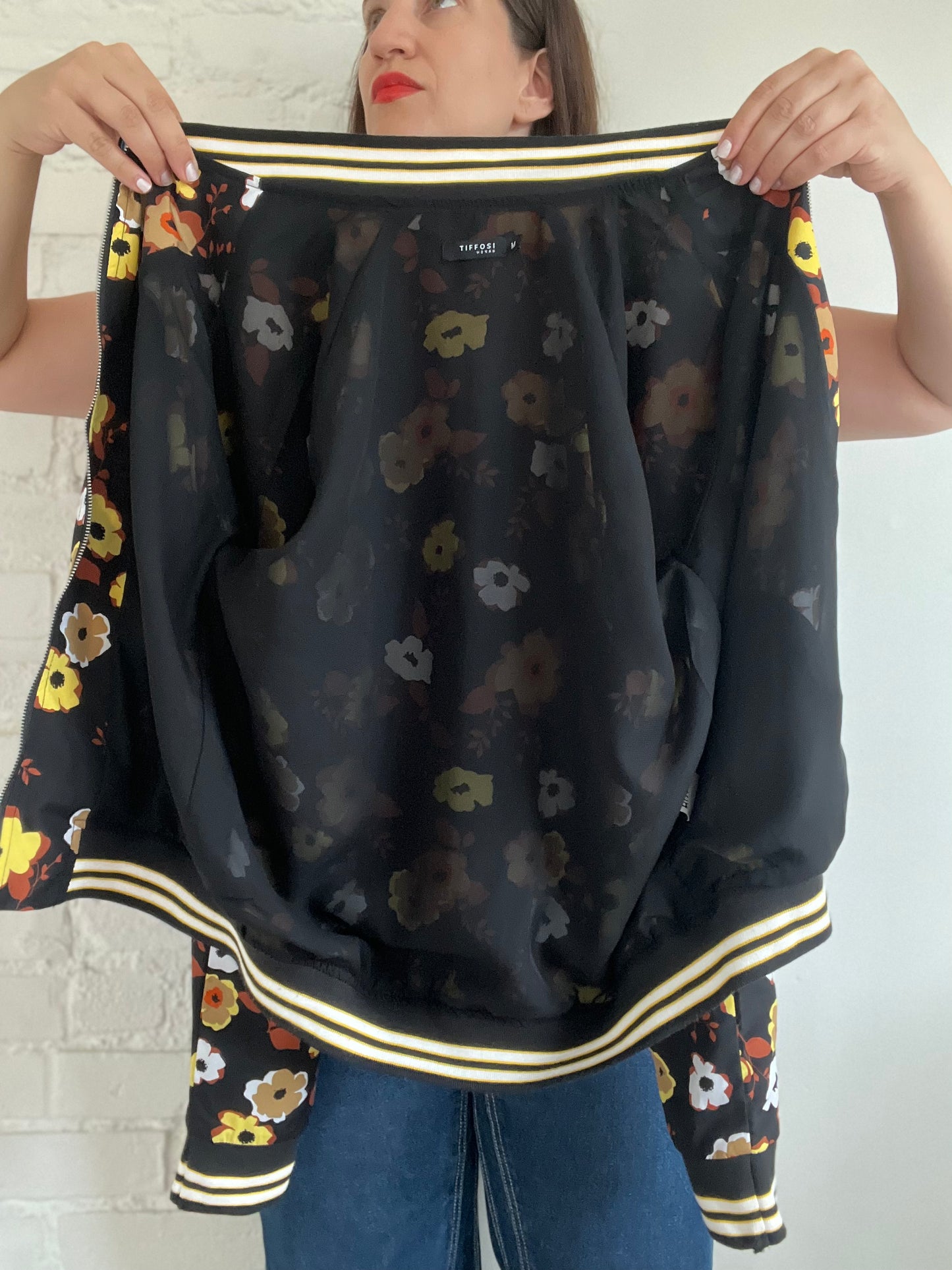 Neutral Flower Bomber Jacket - M