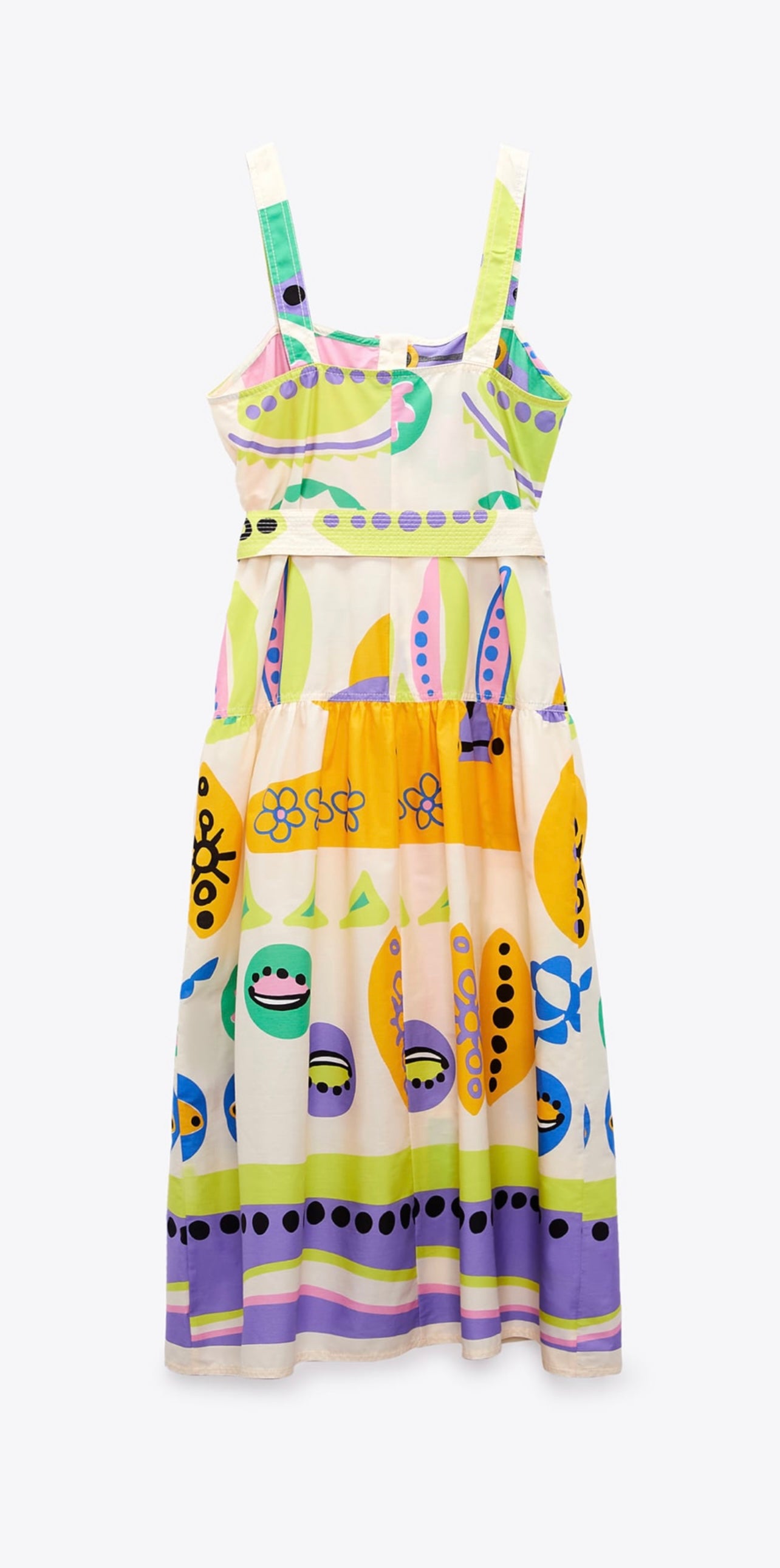 Colourful Printed Midi Dress - L/XL