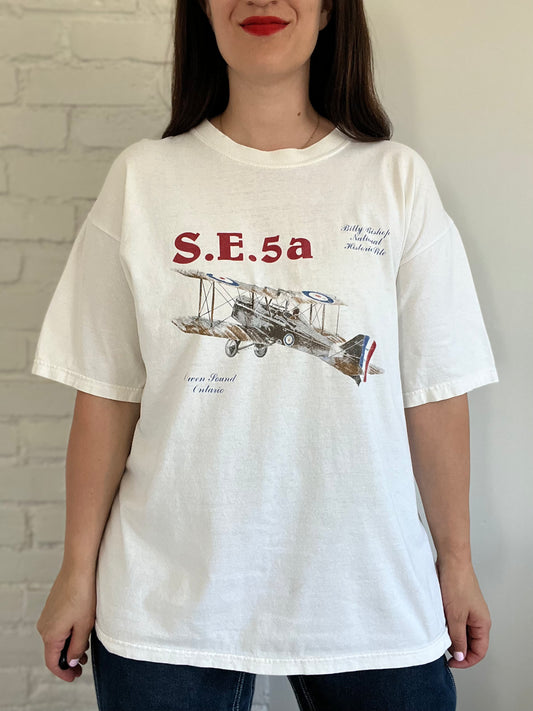 S.E.5a Billy Bishop Historic Airplane Tshirt - XL