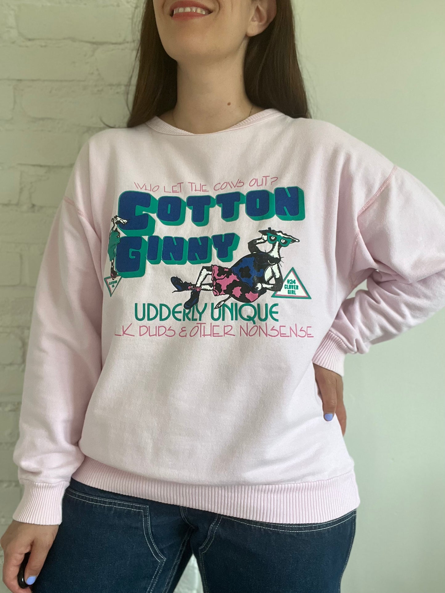Vintage Cotton Ginny Cow Sweater - XL