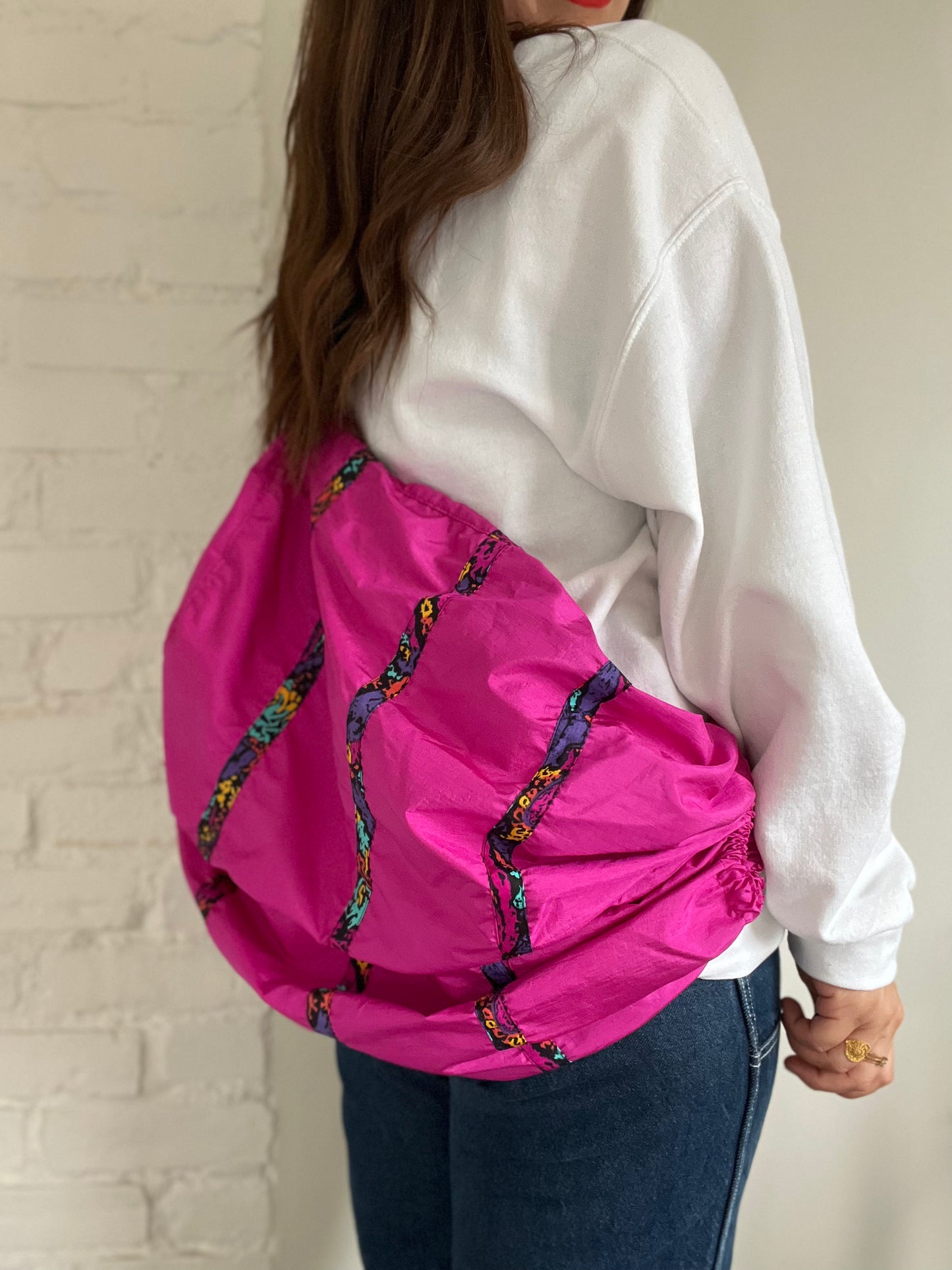 Retro Pink Track Jacket with Bag - L