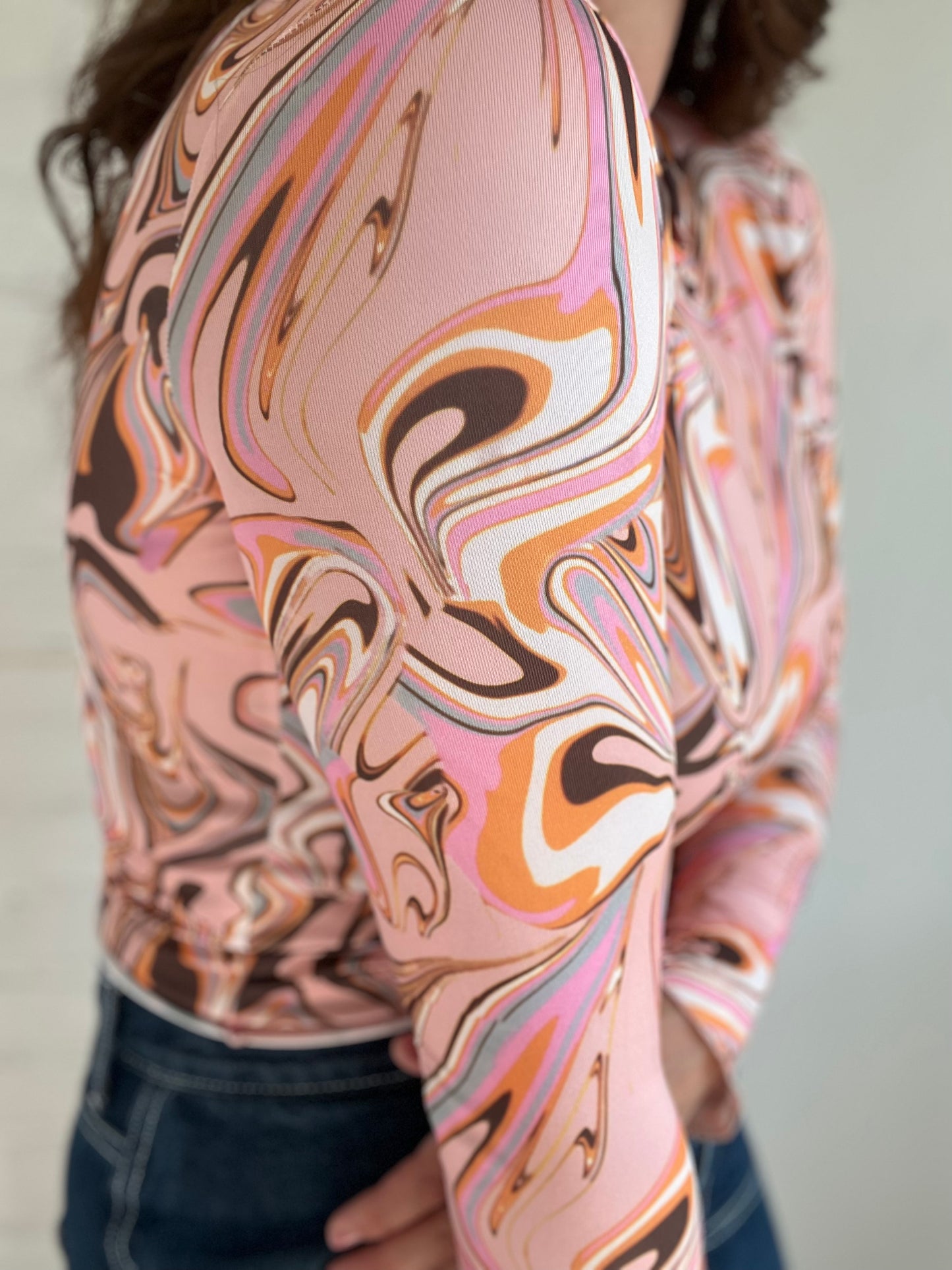 Pink Swirl Crop Top - S/M