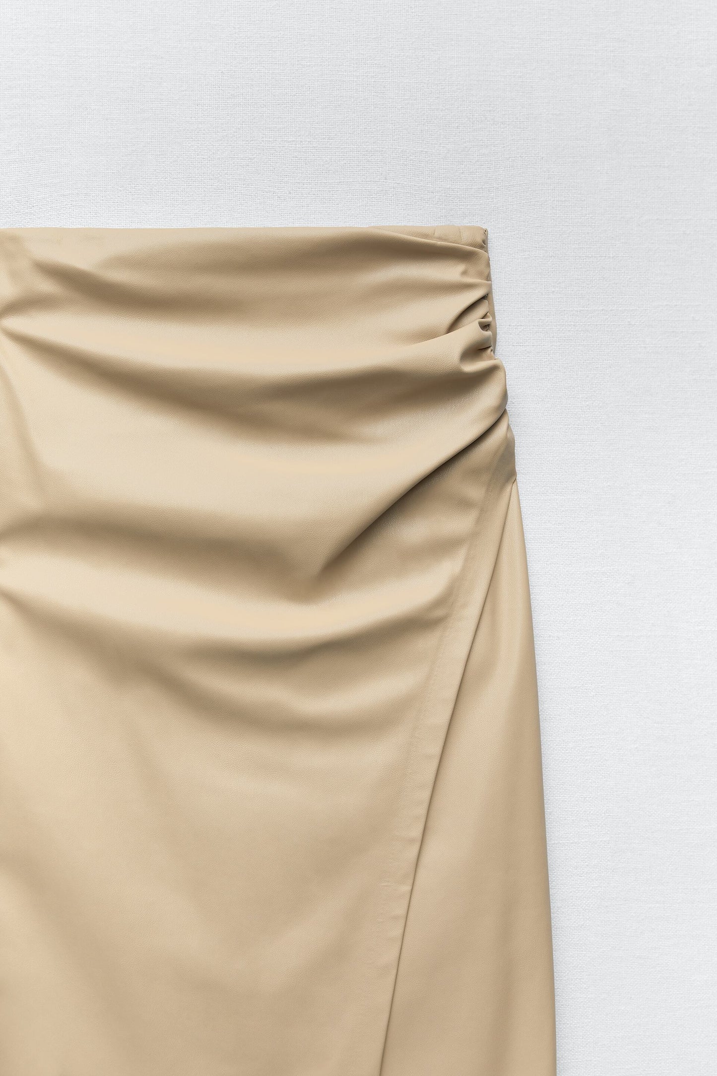 Faux Leather Draped Skirt - M