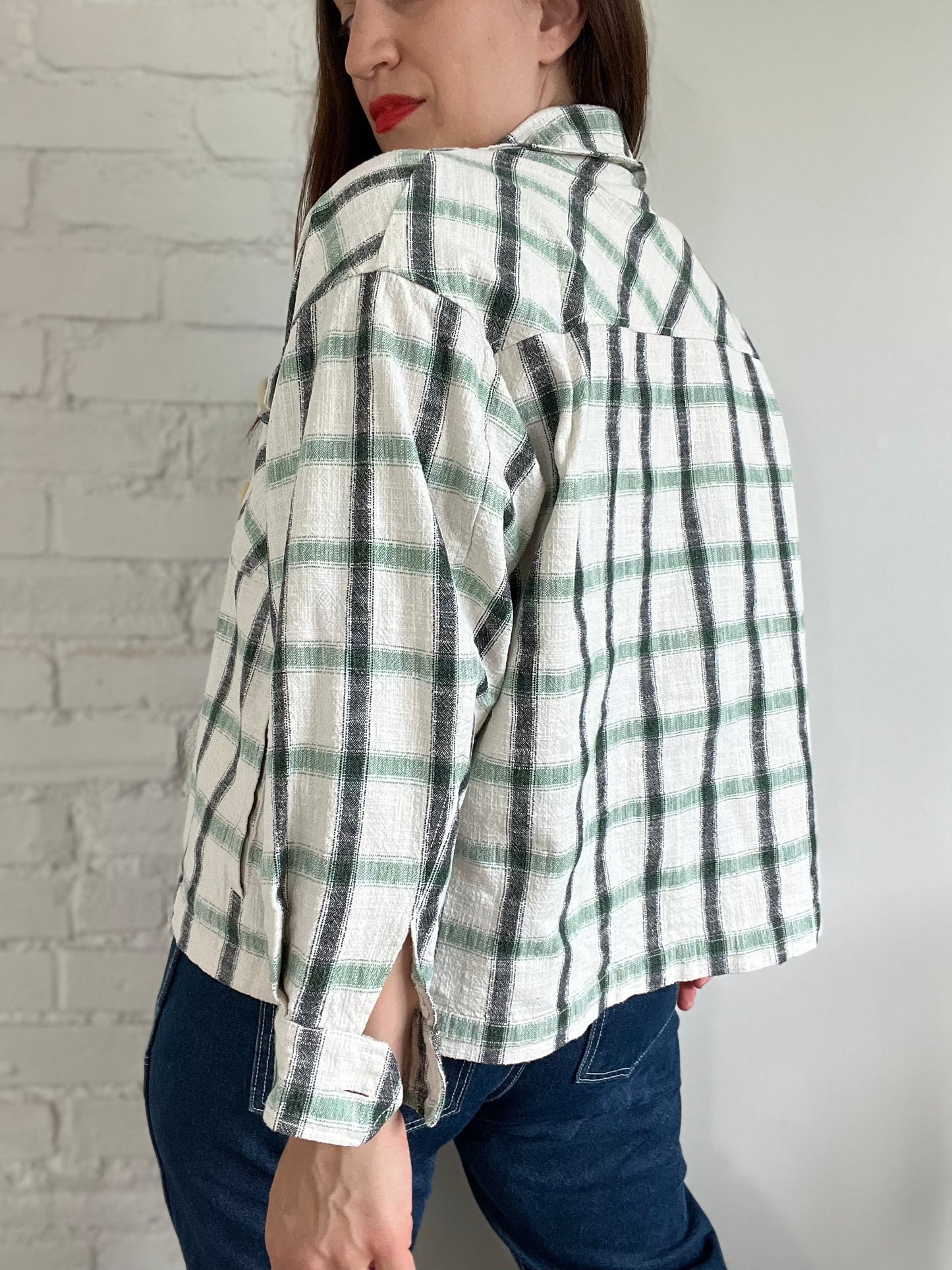Plaid Lightweight Topper Shirt - M