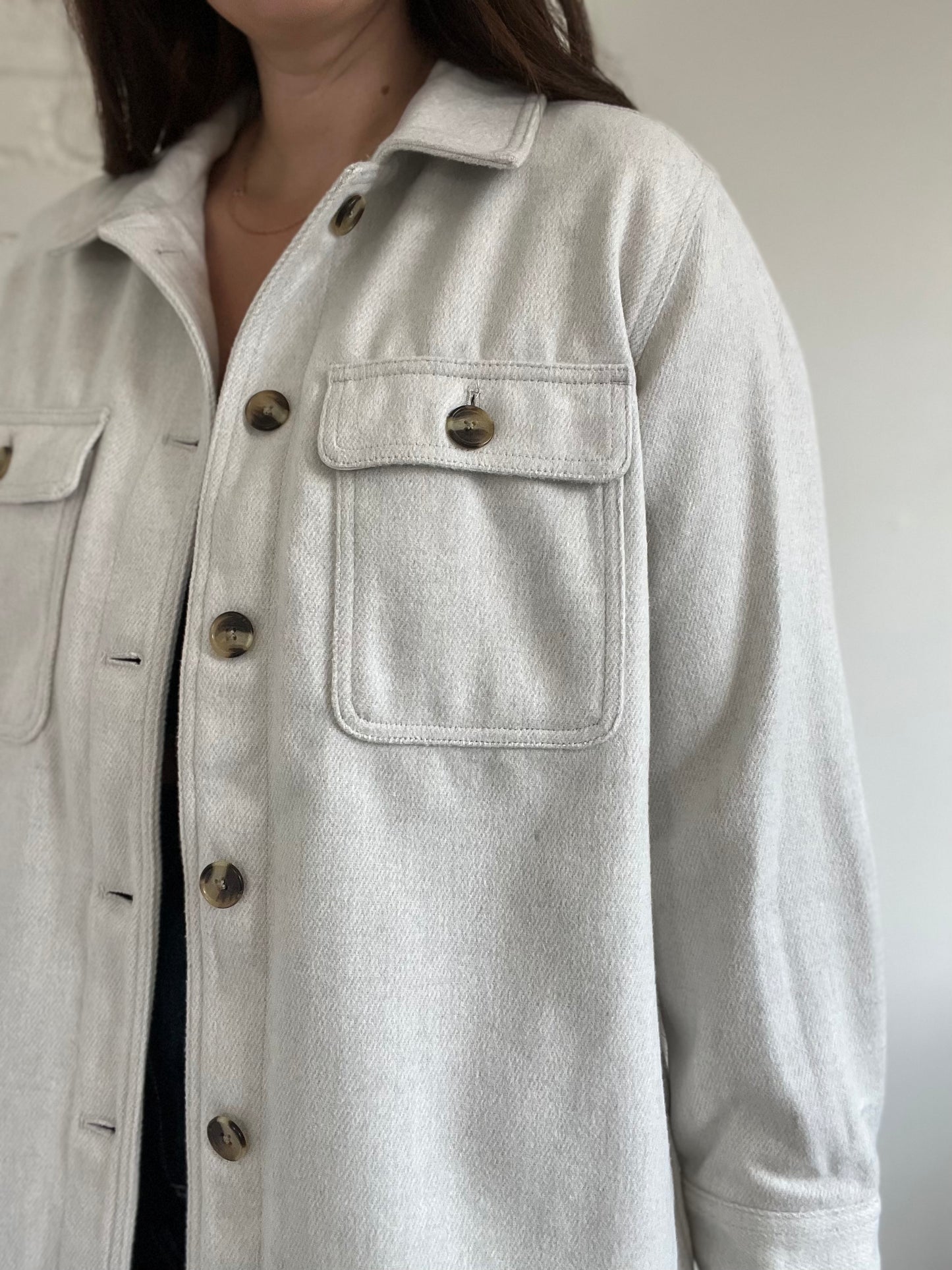 Soft Brushed Utility Shacket - L