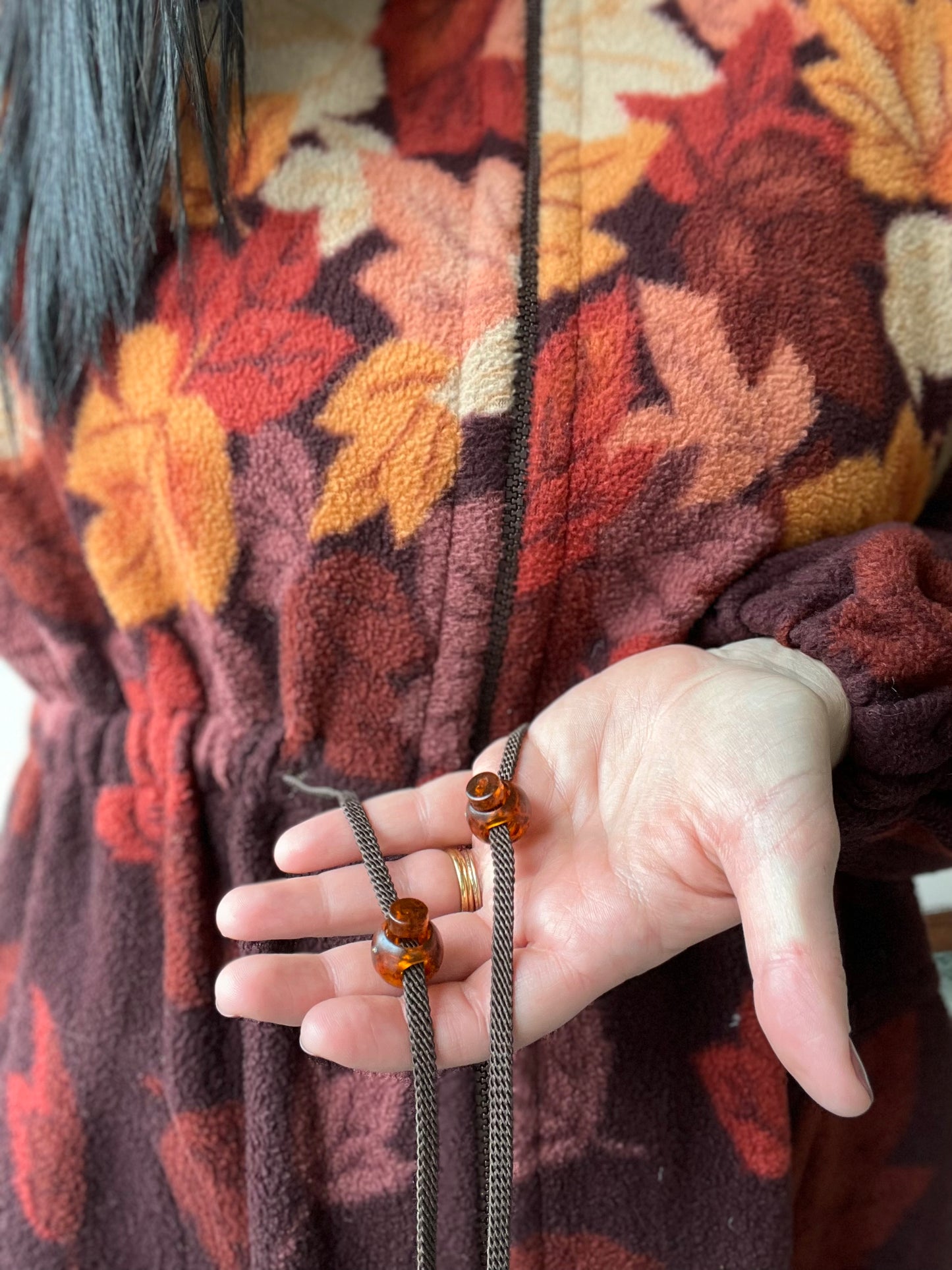 Fall Leaves Fleece Jacket - Size L
