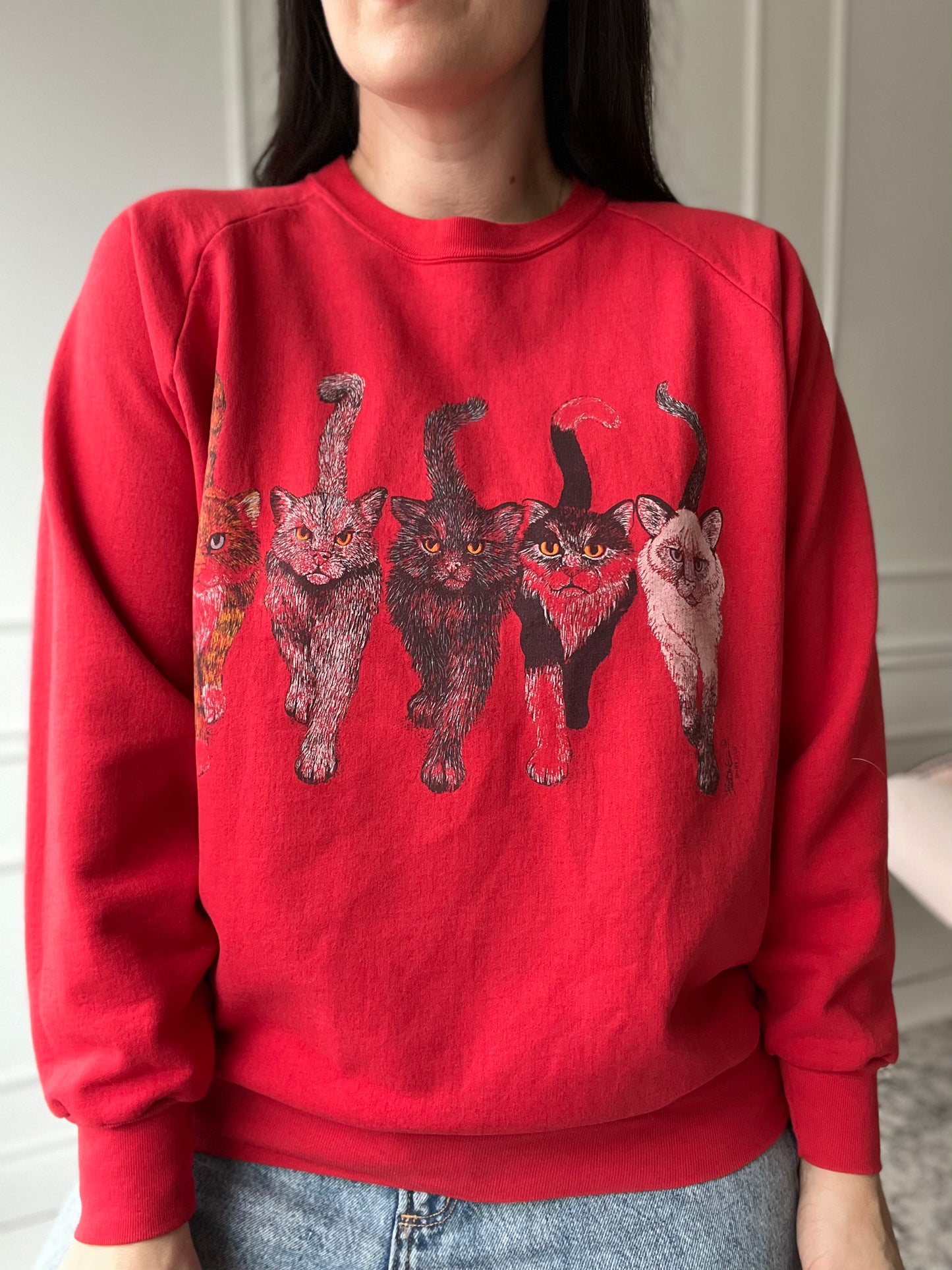 Vintage Cats Sweater  - Size S/M/L