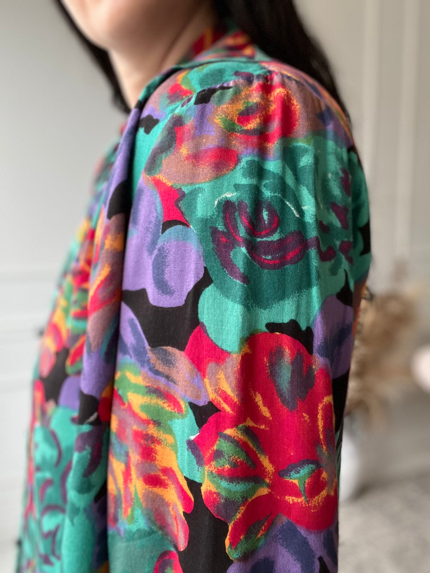 Watermark Floral Bold Blouse - Size XL