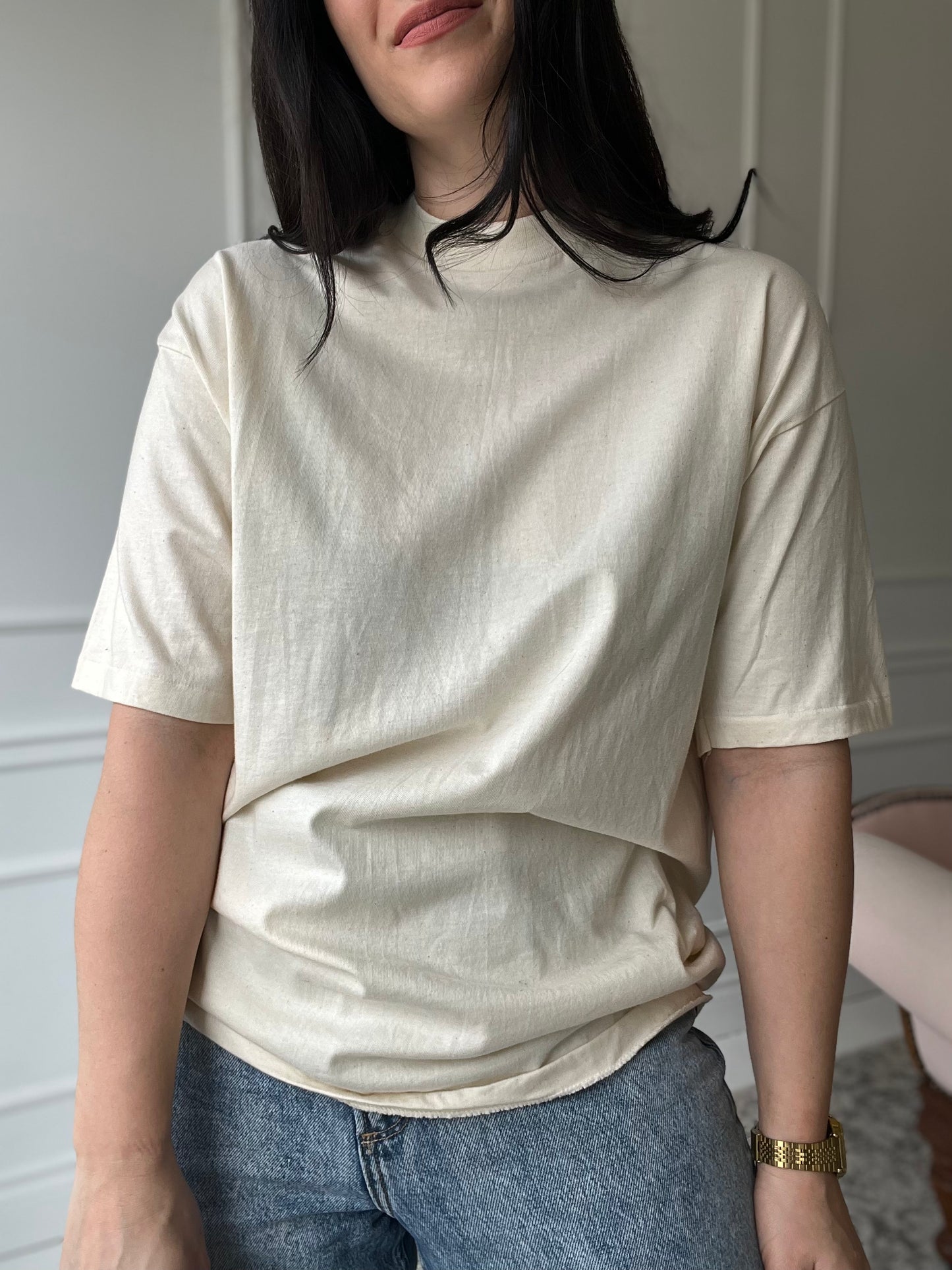 Vintage Beefy-T Hanes Oatmeal T-Shirt  - Size Mens XL