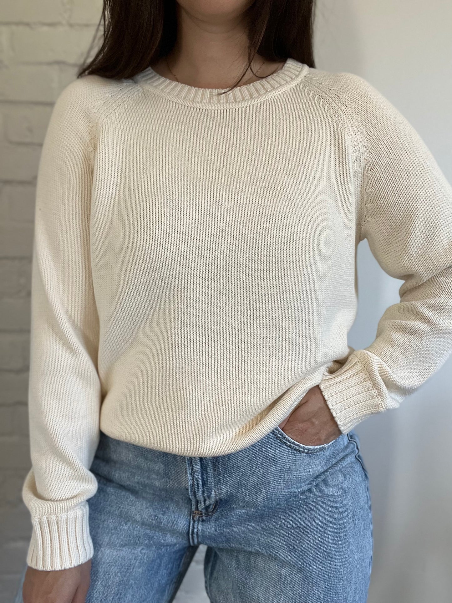 NEW Gap Cream Knit Sweater - Size L
