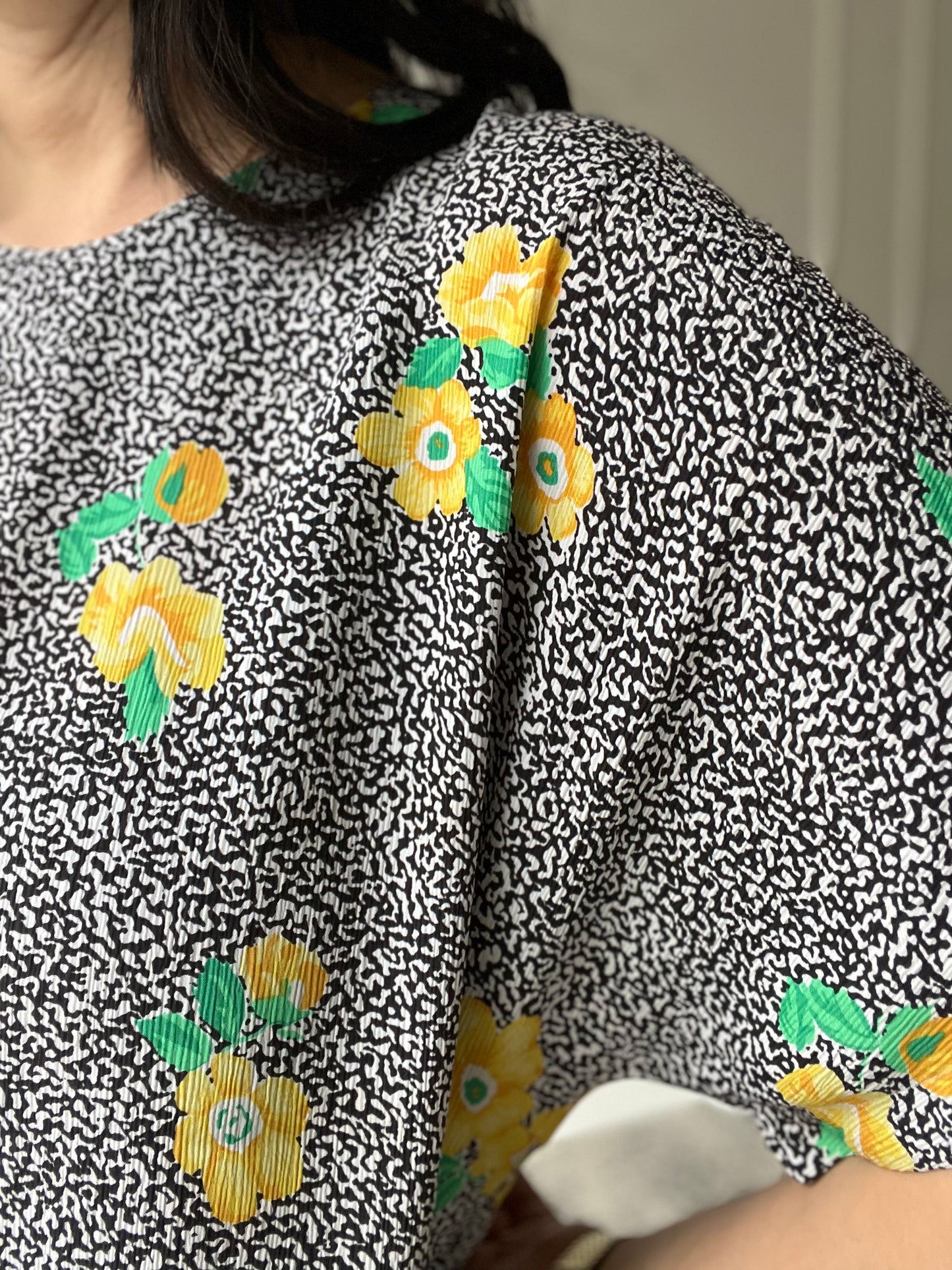 Floral Art Pop Top - Size L/XL