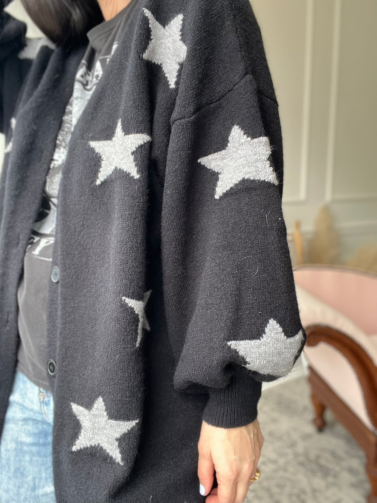 Large Chunky Star Cardigan - Size L/XL