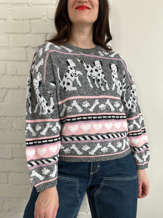 Dalmatian Puppies Love Sweater - S/M