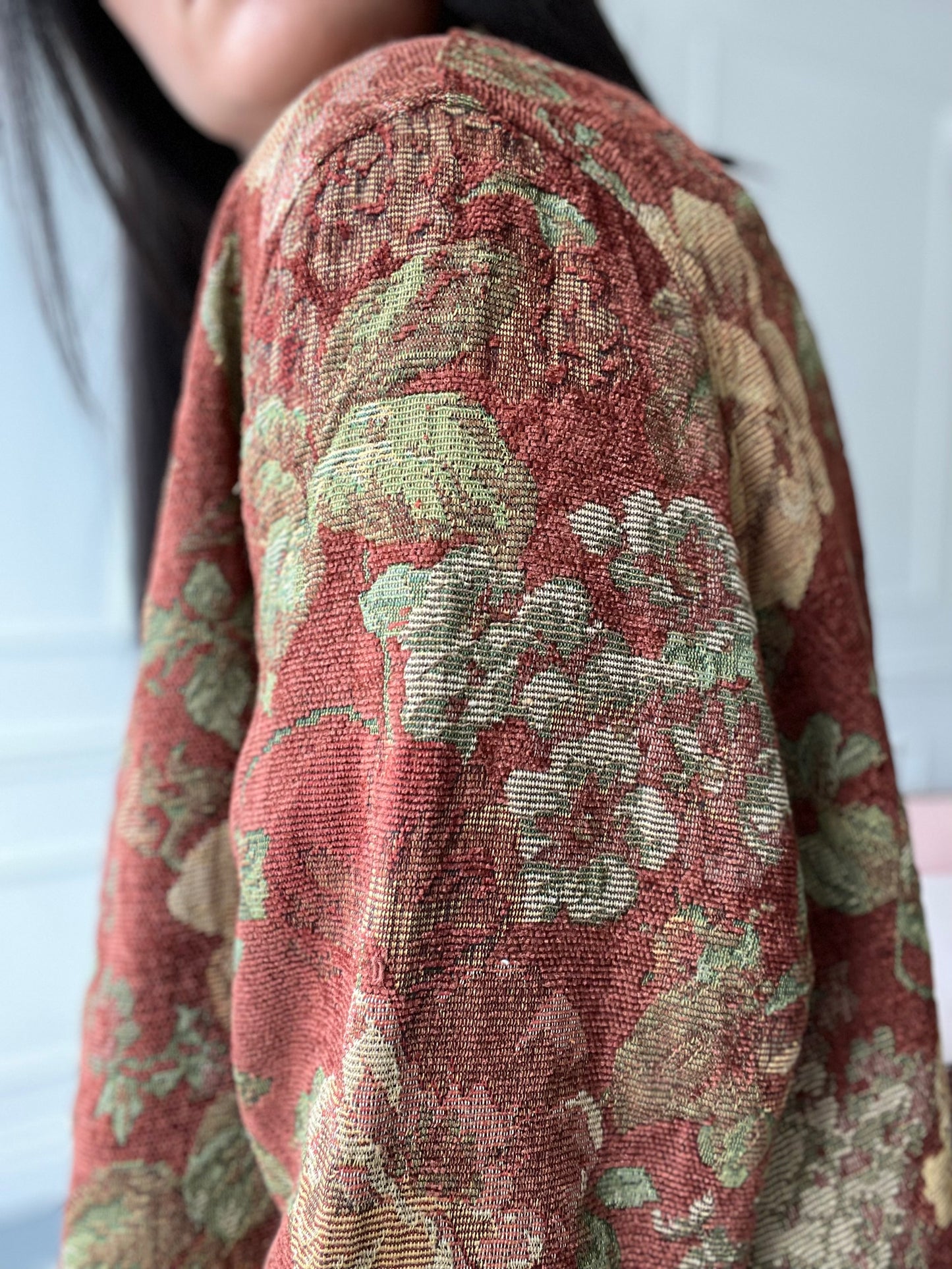 Big Rose Cotton Texture Jacket - XL