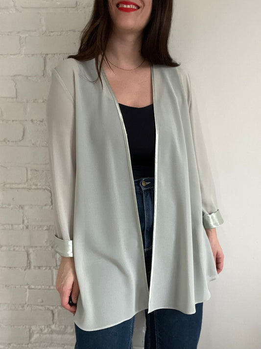 Sage Green Sheer Cardigan - L