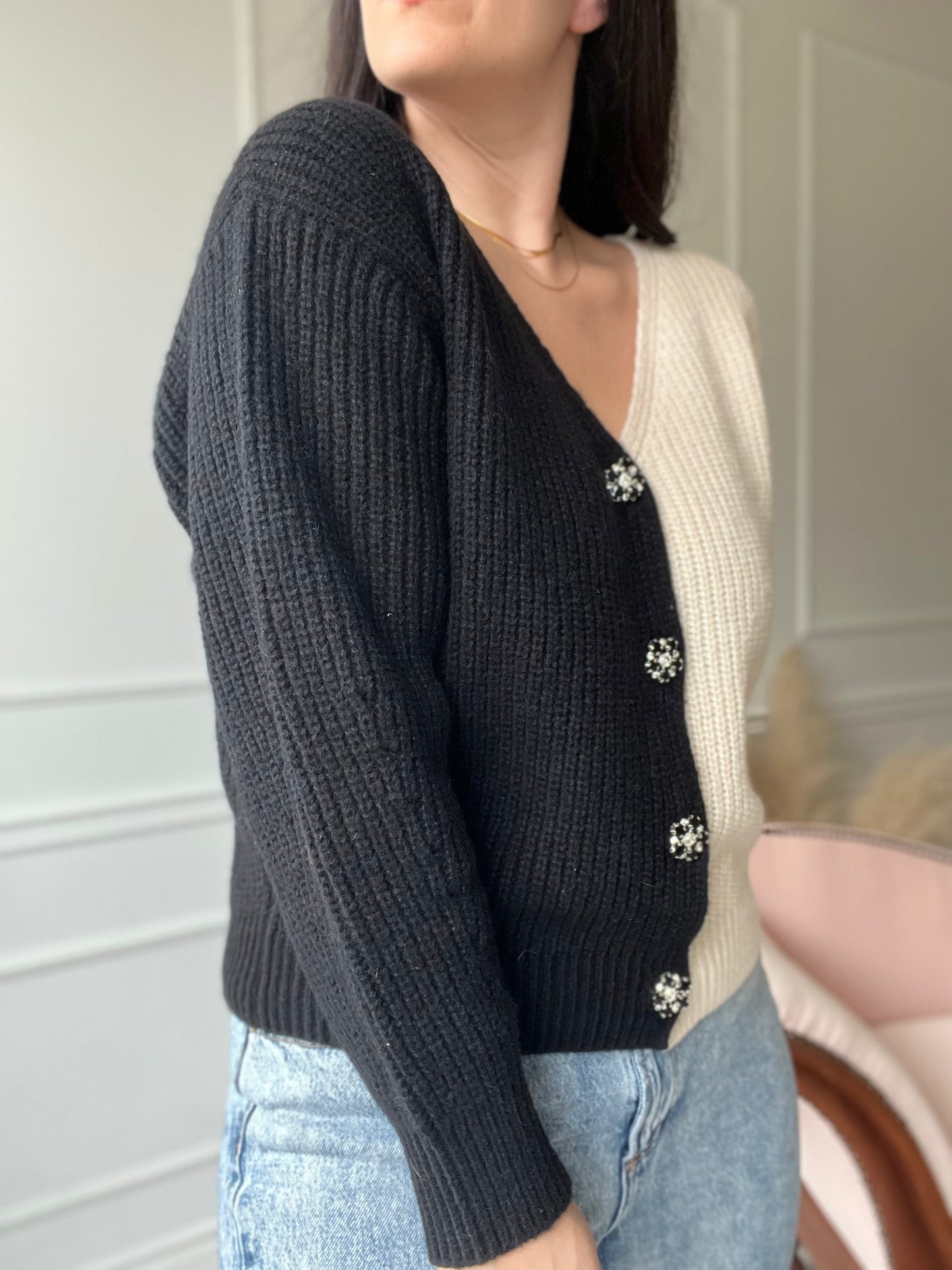 Half & Half Knit Sweater - Size M