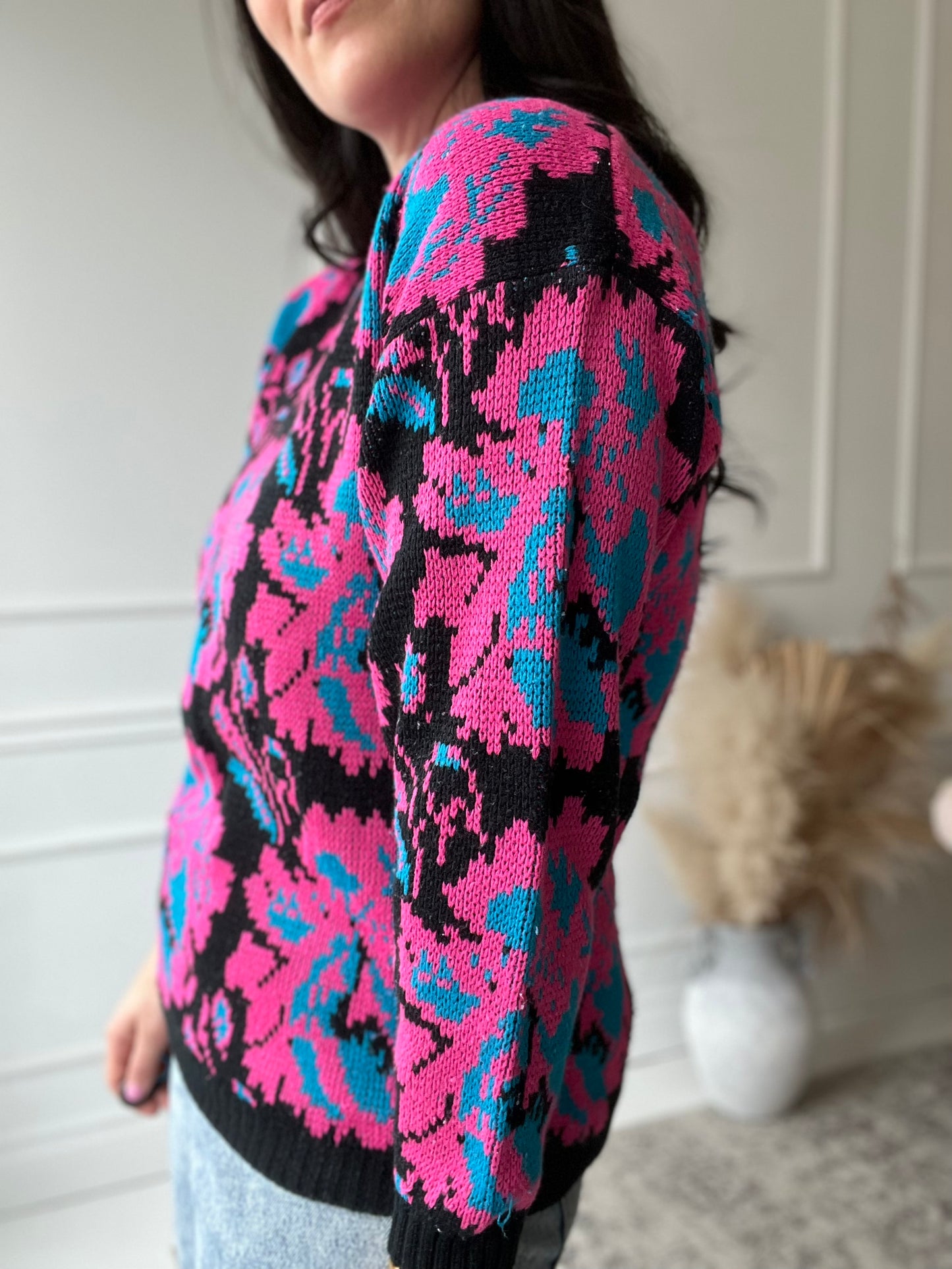 Hot Pink Abstract Knit - Size S/M