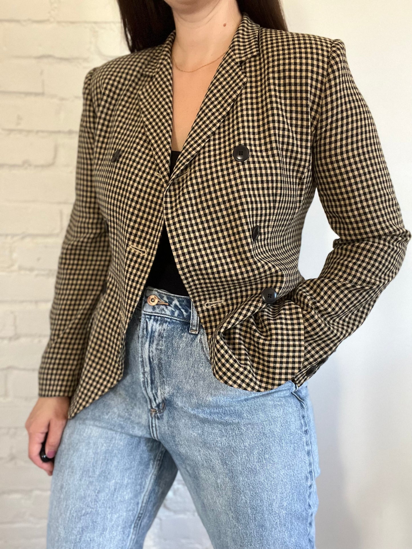 Vintage Holt Renfrew Gingham Blazer - Size 6