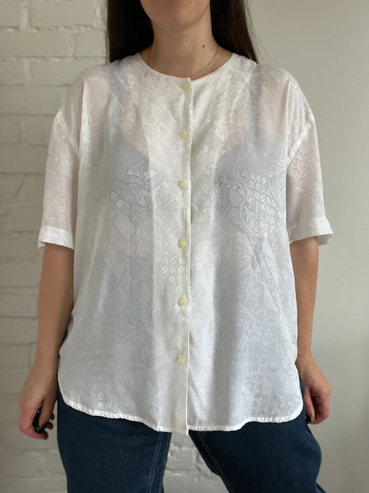Vintage Textured Blouse - XXL