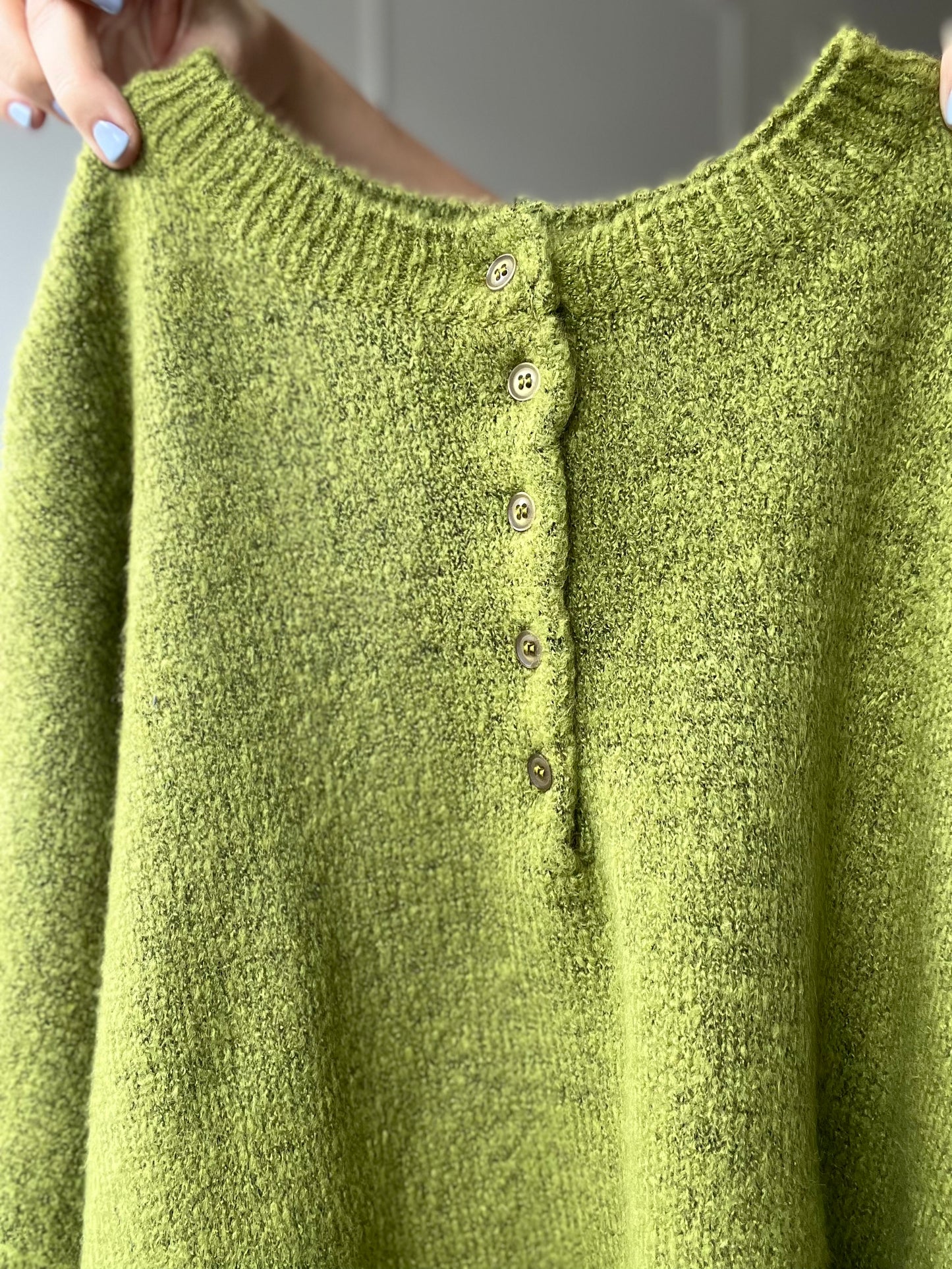 Oversized Moss Green Sweater - Size XL