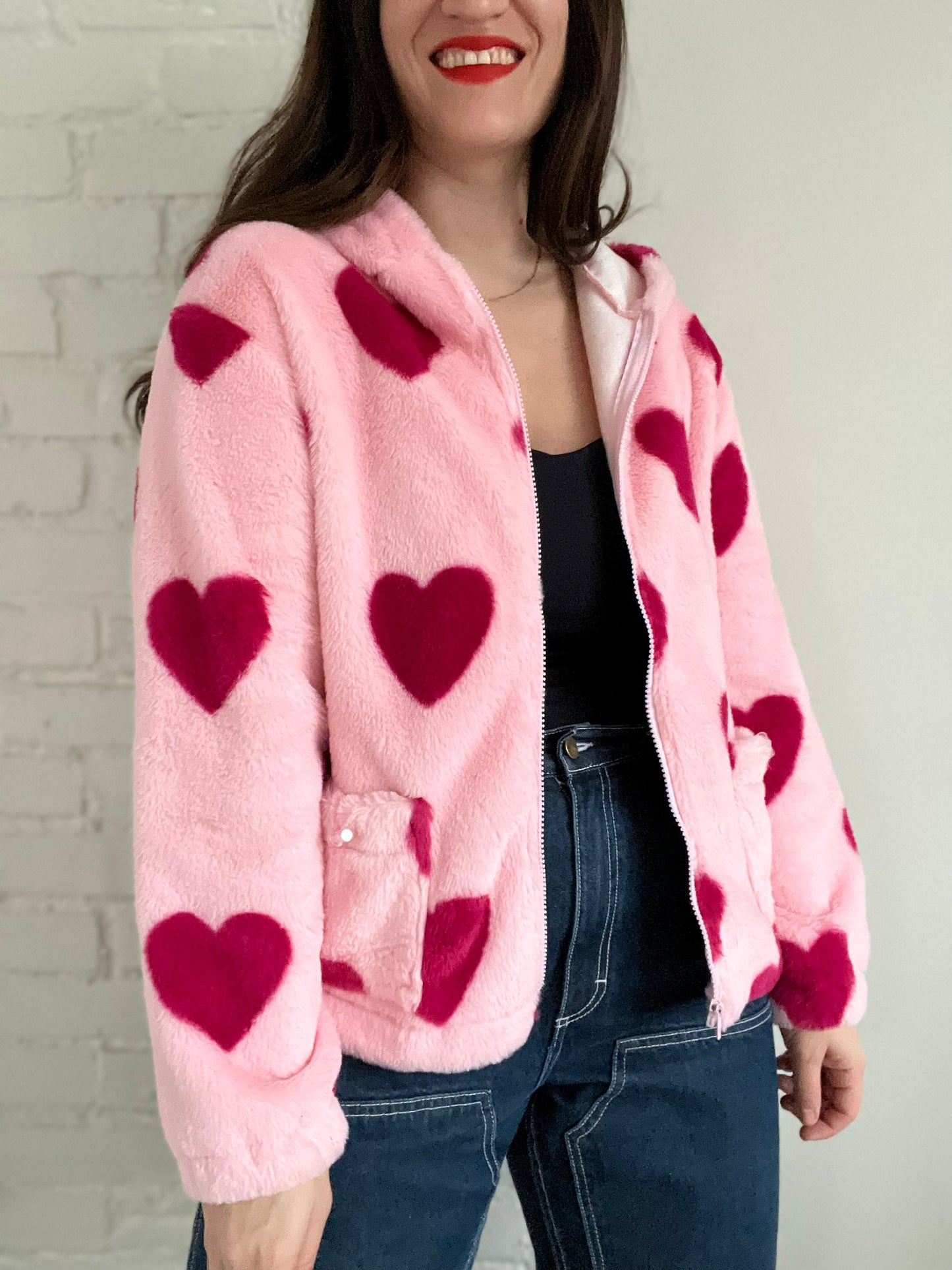 Fluffy Heart Jacket - S/M