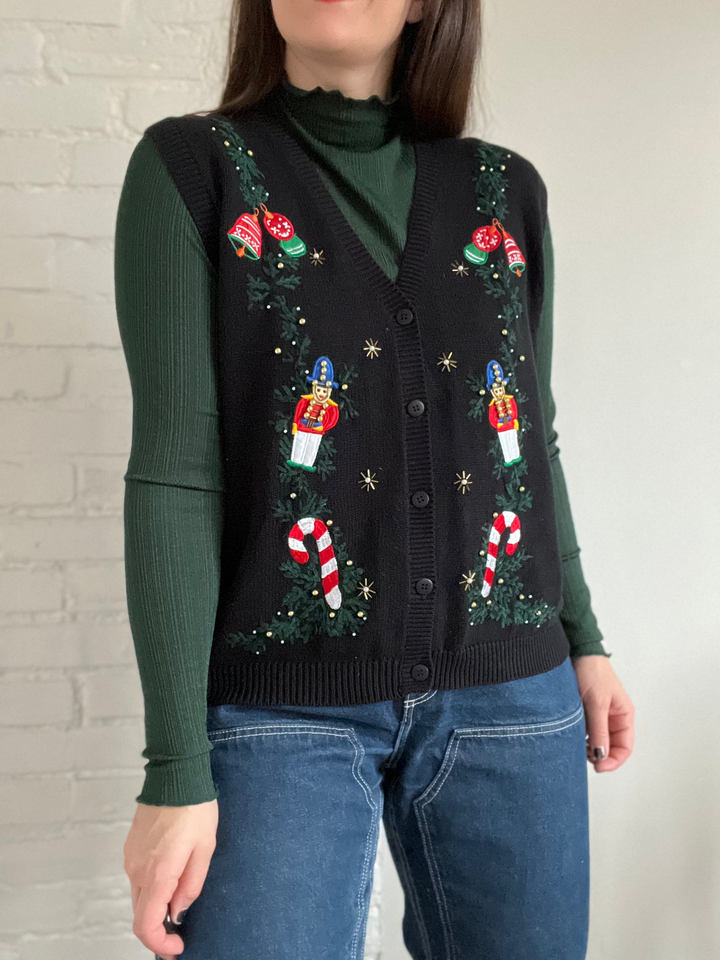 Nutcracker Knit Vest - M