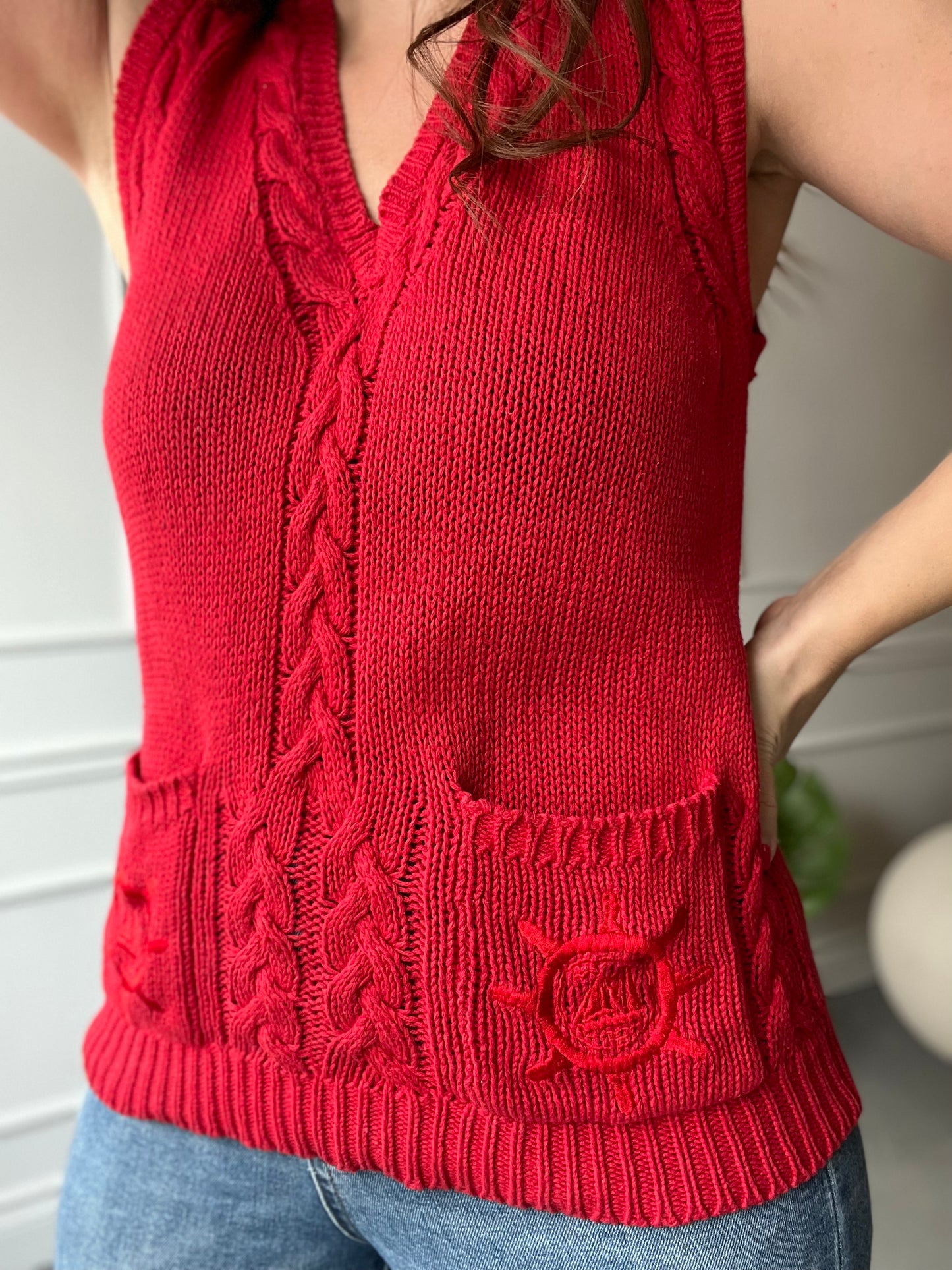 Sleeveless Nautical Knit - Size M