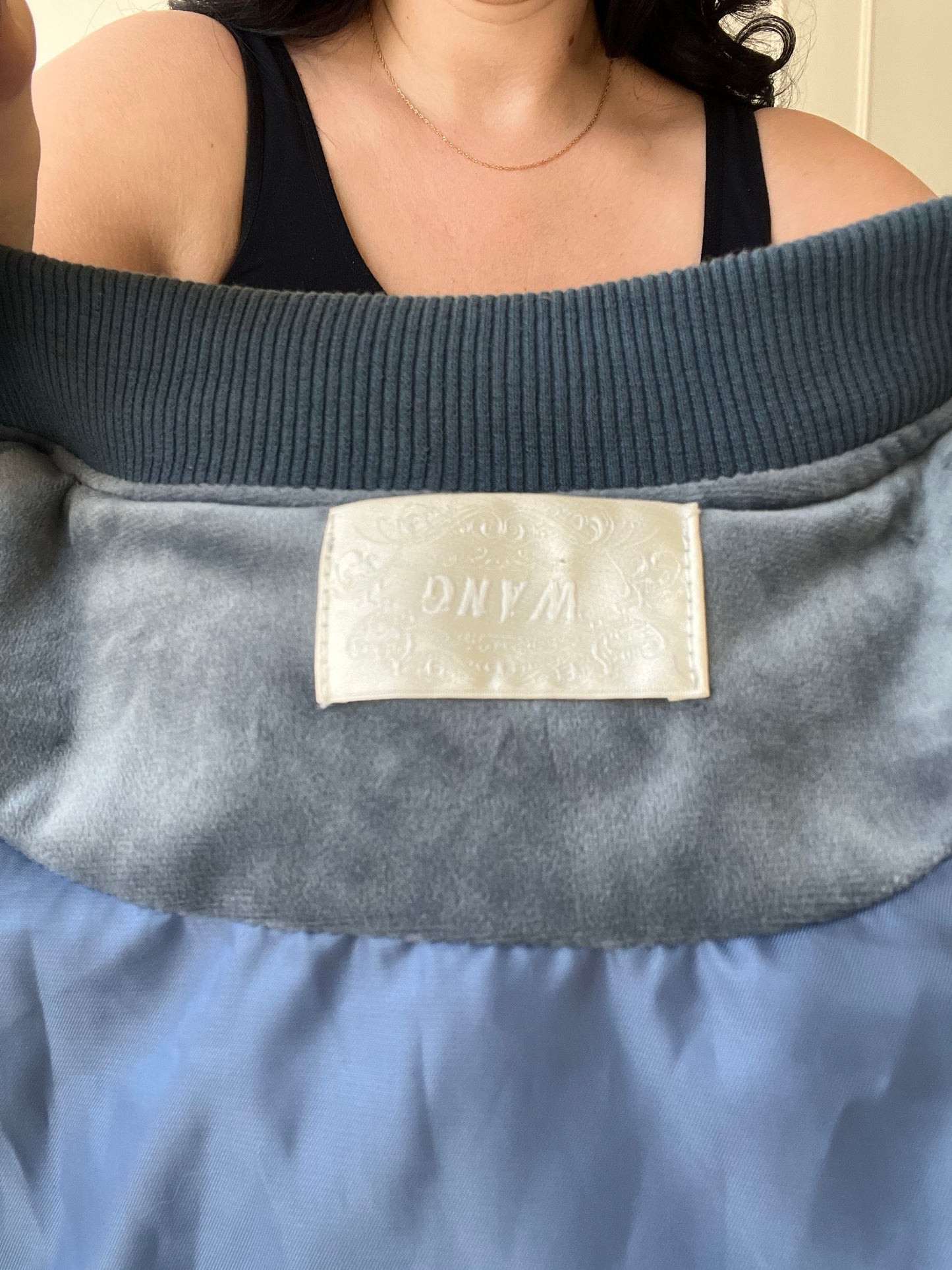 Velvet Pewter Bomber Jacket - Size M/L