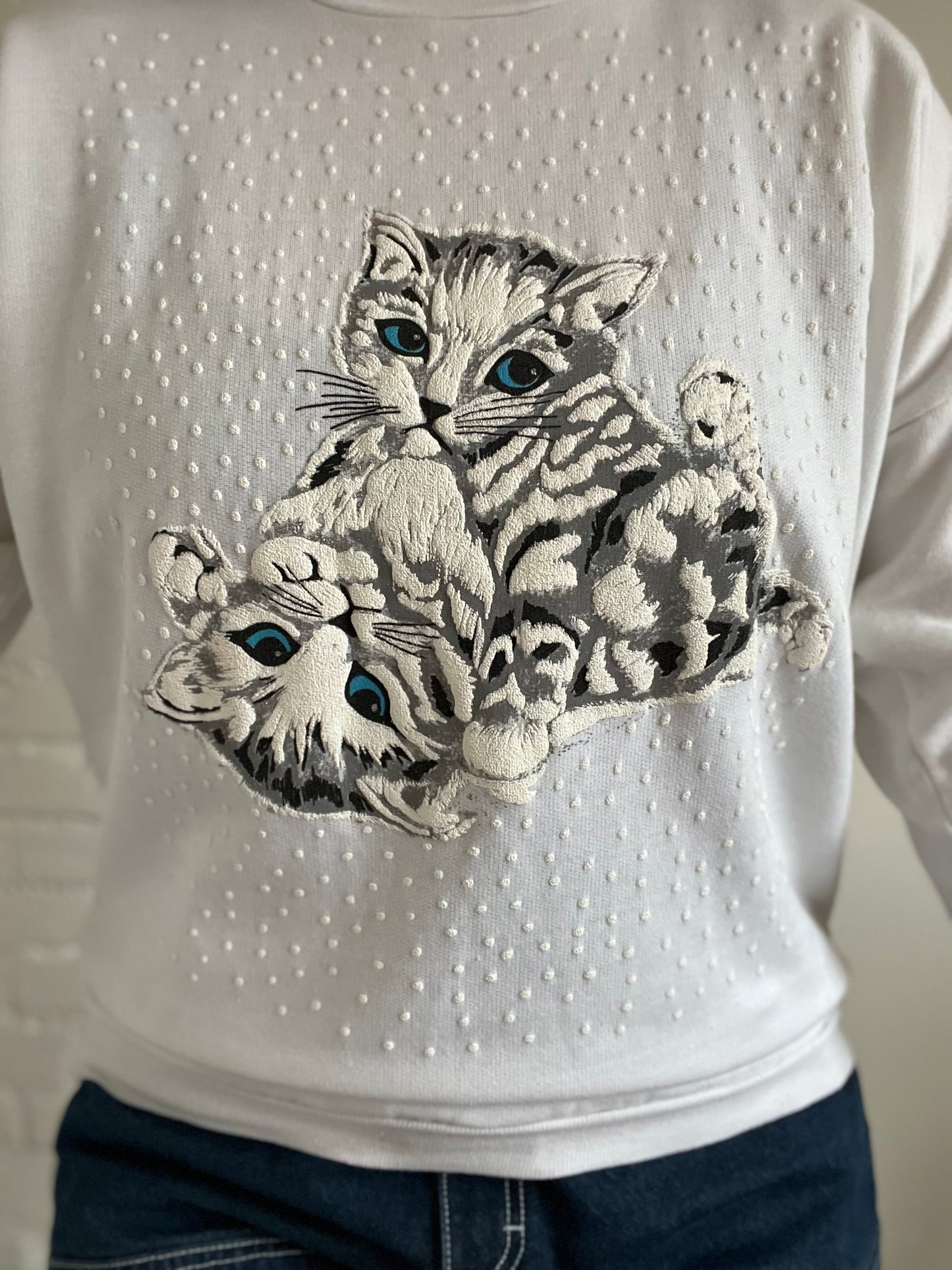 Snowy Kittens Sweater - S