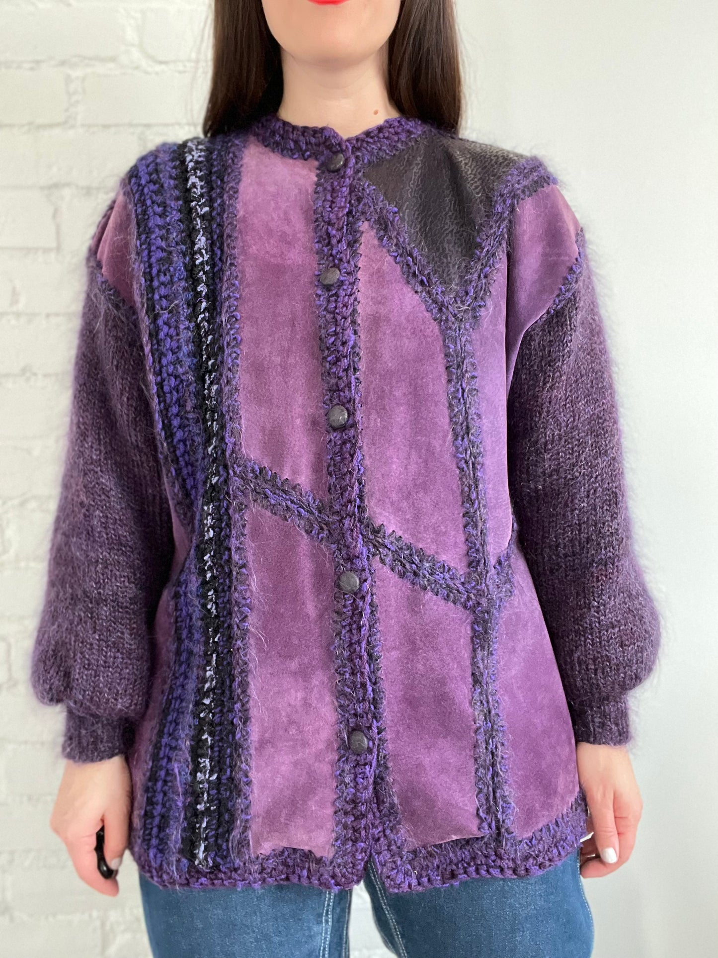 Sugar Plum Suede Knit Jacket - L