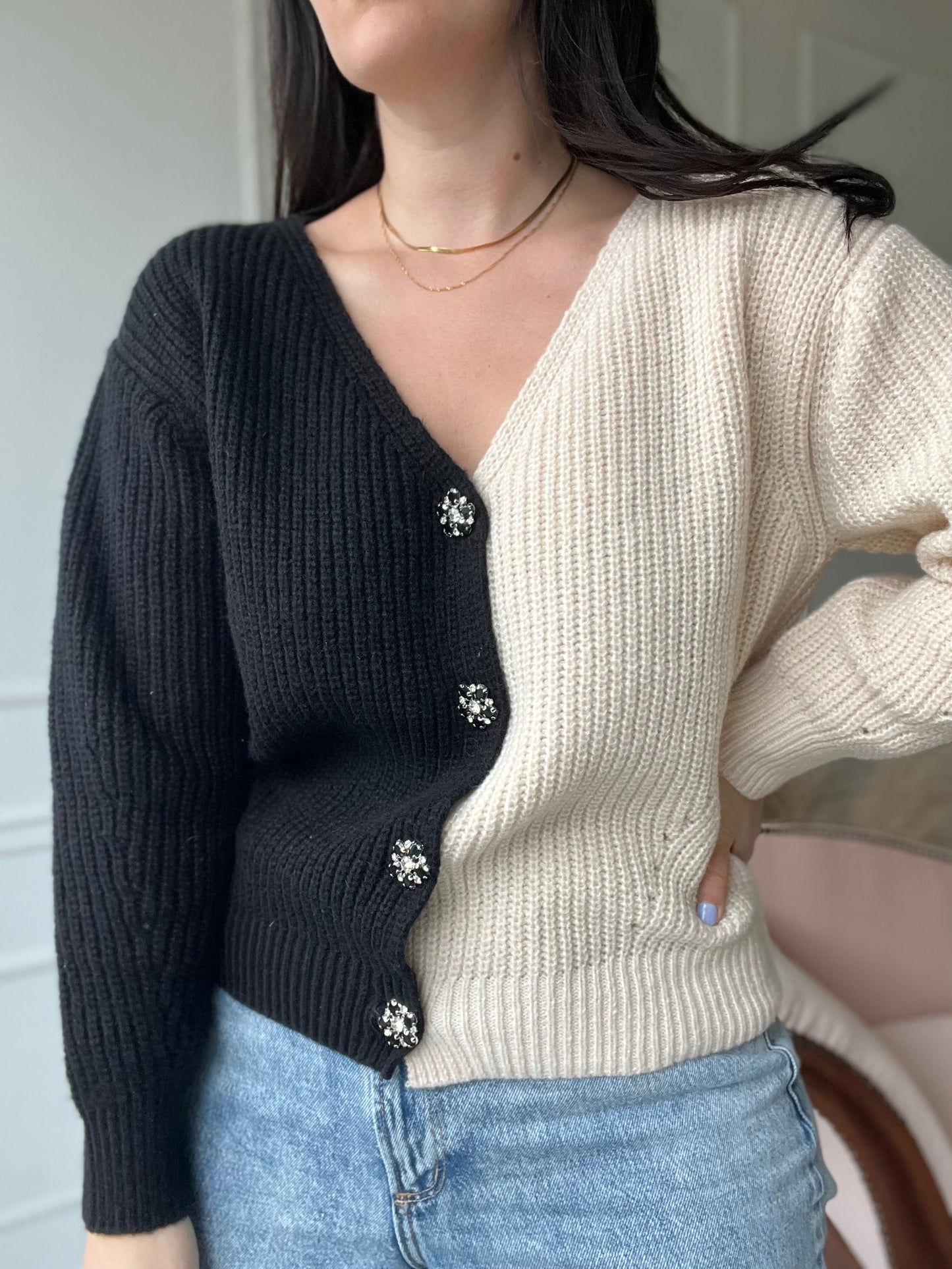 Half & Half Knit Sweater - Size M