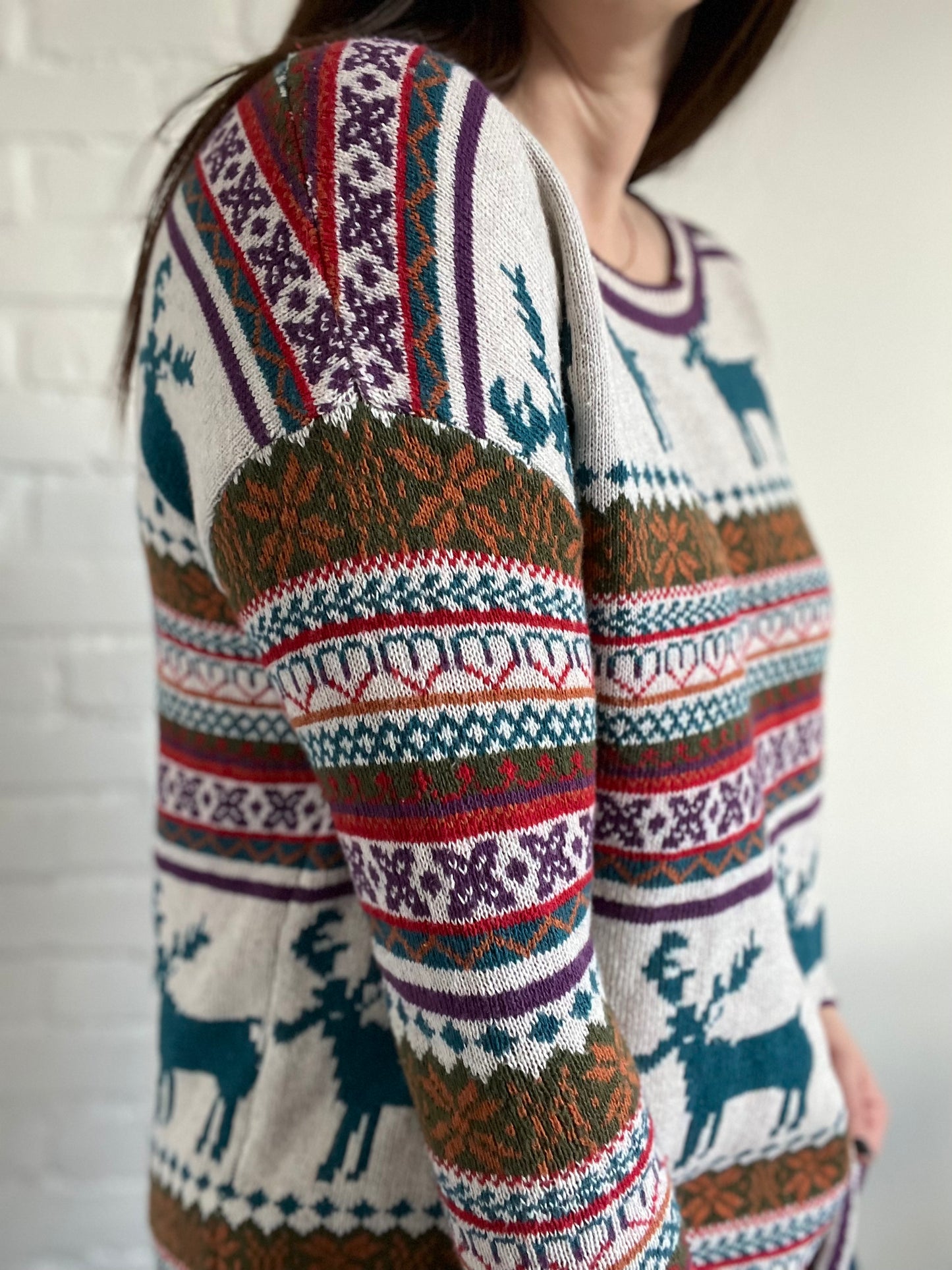 Rainbow Reindeer Sweater - S/M