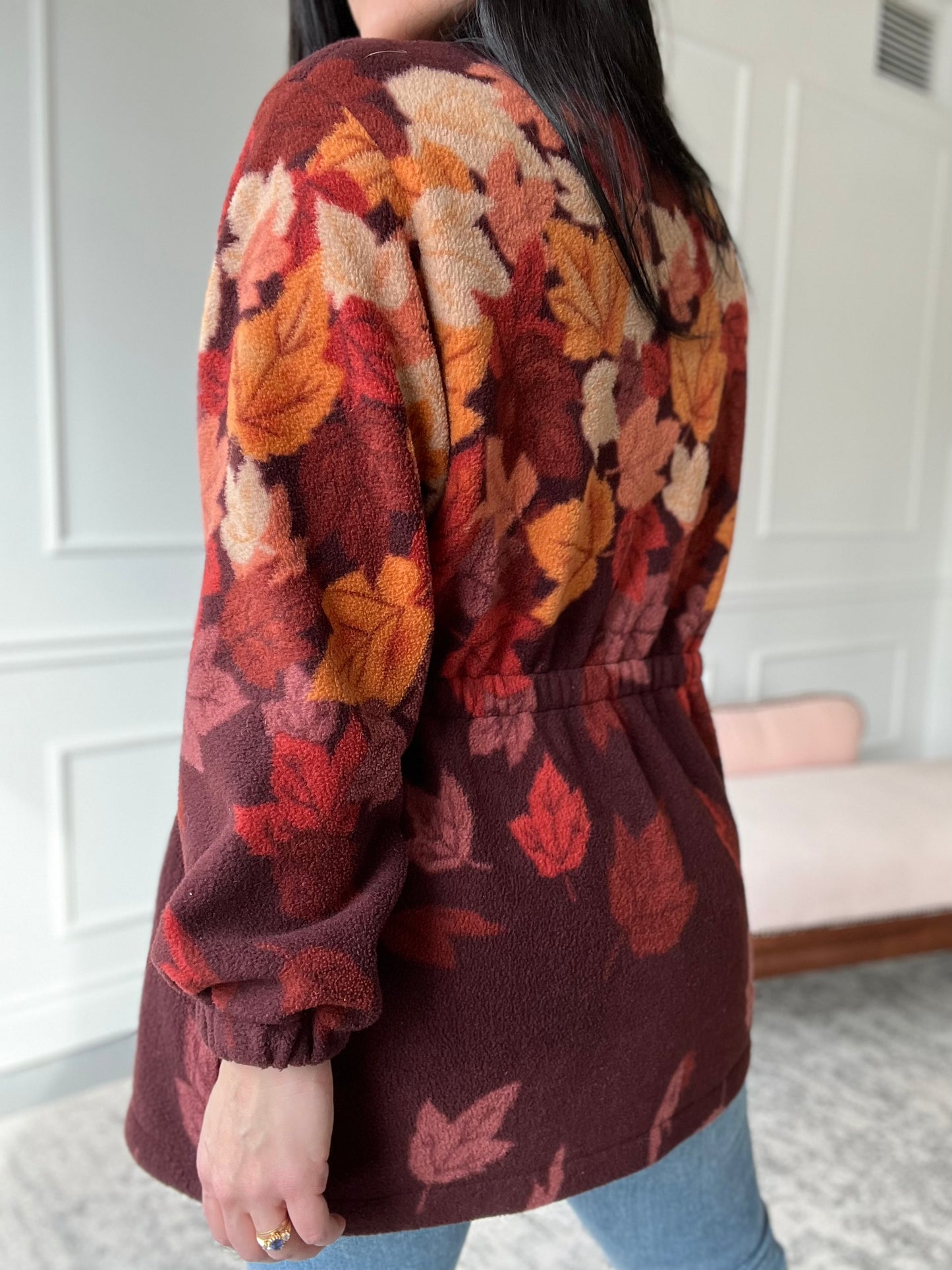Fall Leaves Fleece Jacket - Size L