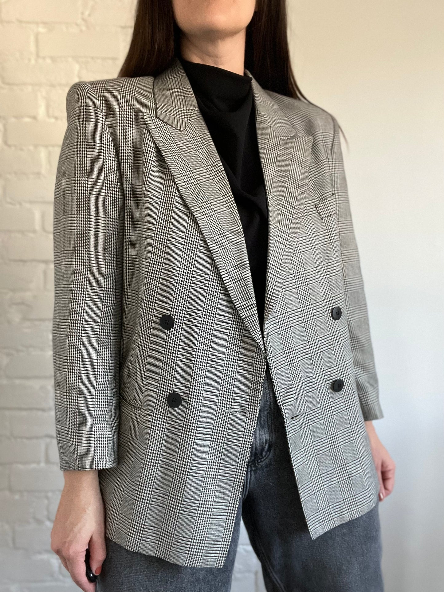 Striking Houndstooth Blazer - Size L