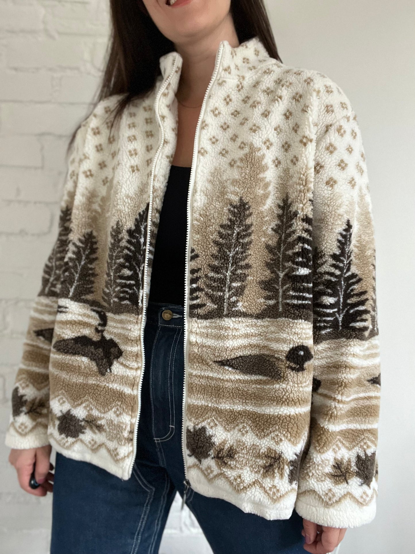 Northern Reflections Loon Fleece Jacket - Size XL