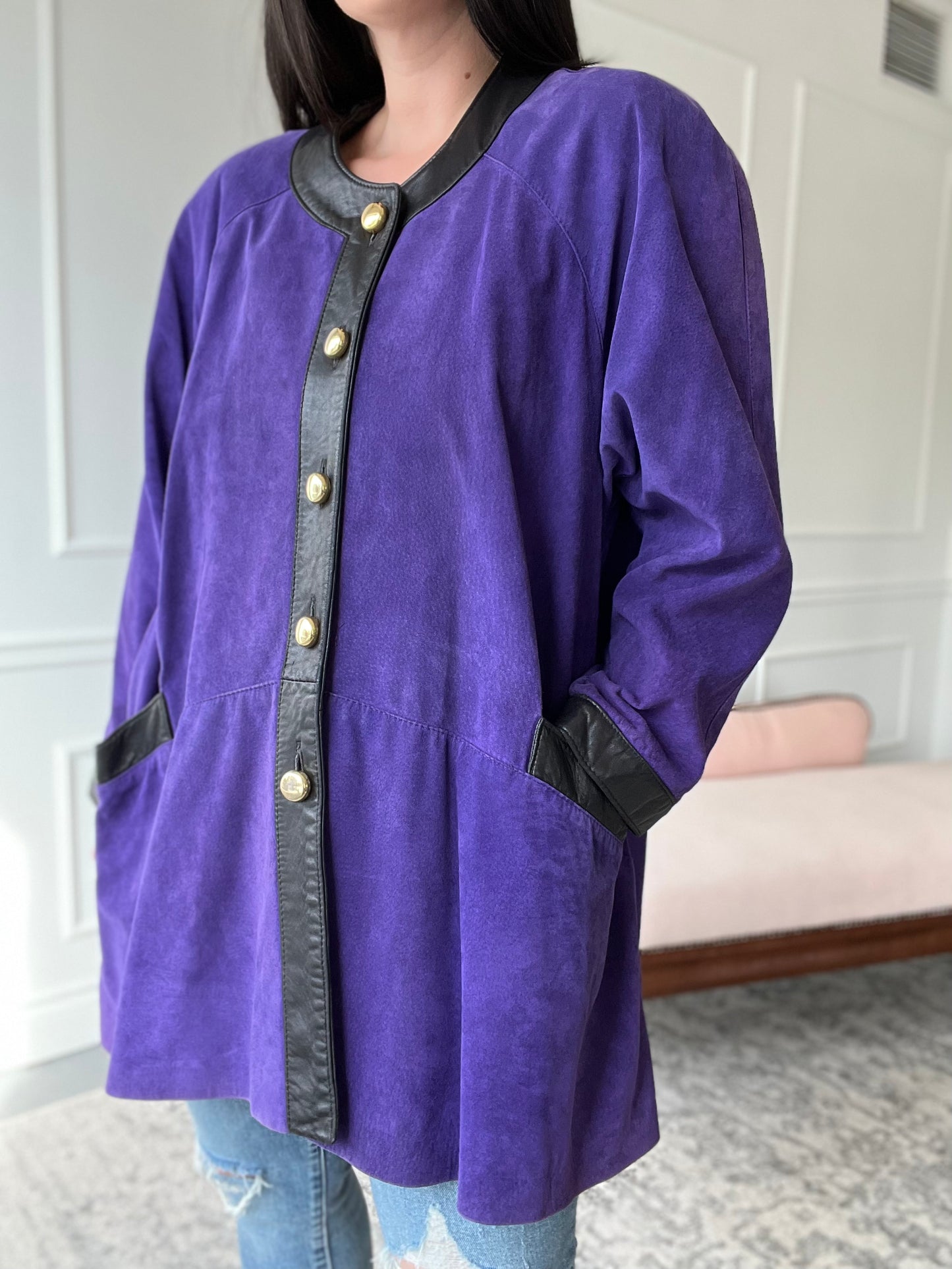 Vintage Danier Leather Purple Jacket - Size L